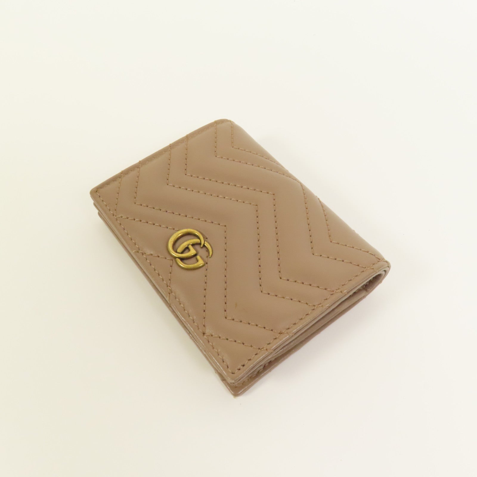 GUCCI 【激減優惠】牛皮皮革GG Marmont金扣錢包