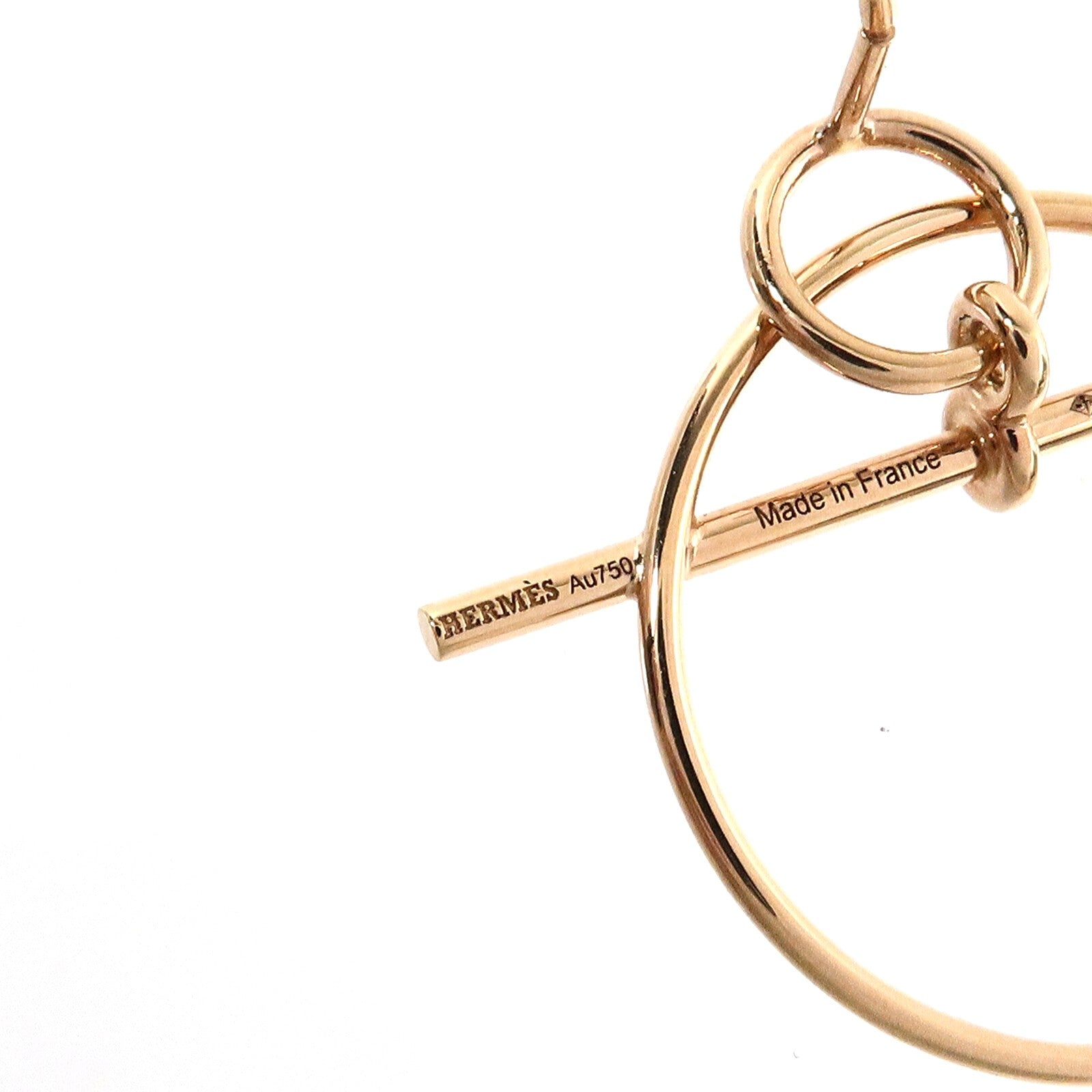 HERMES 18K玫瑰金Loop Earrings耳環