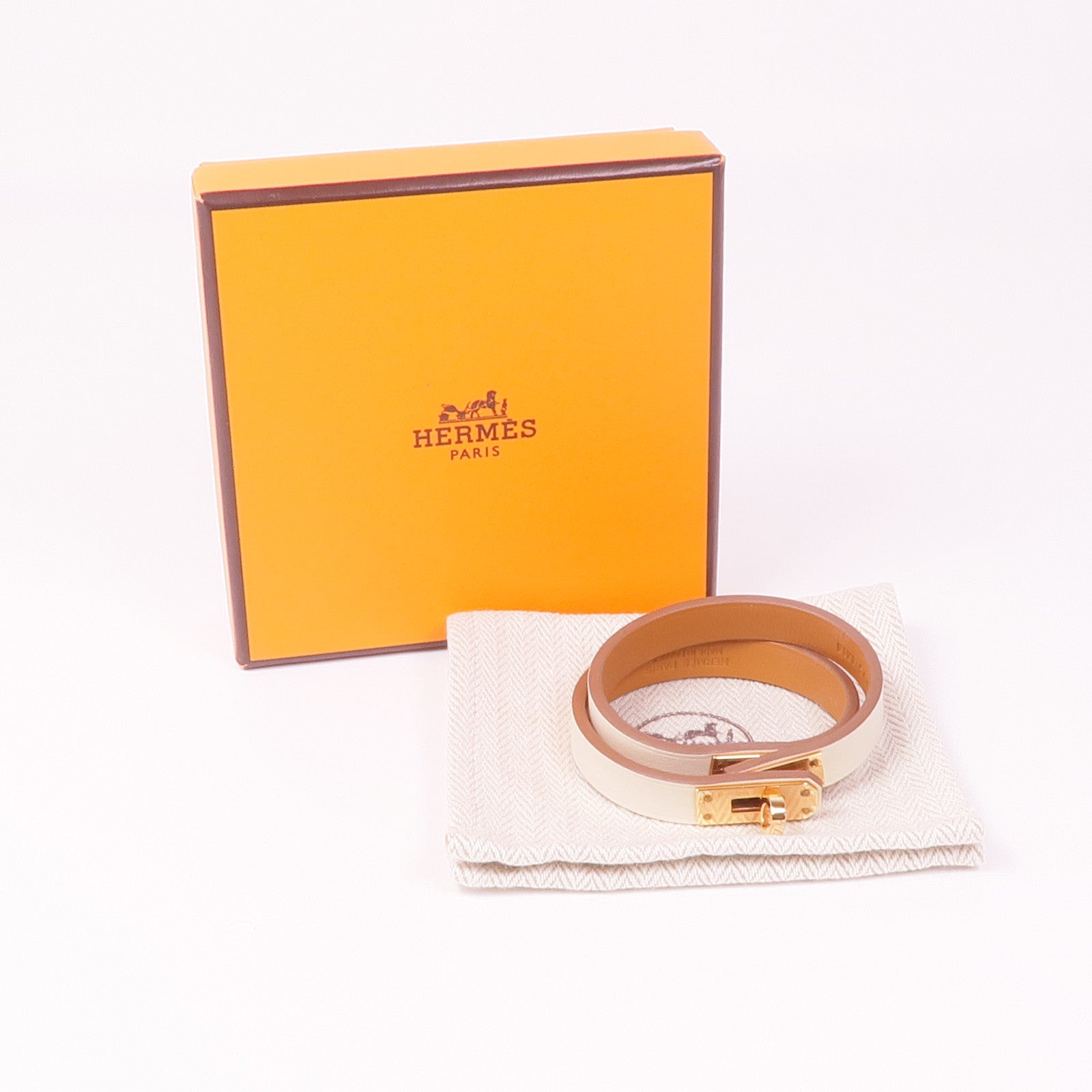 HERMES Swift皮革Kelly Double Tour金扣手鏈Nata