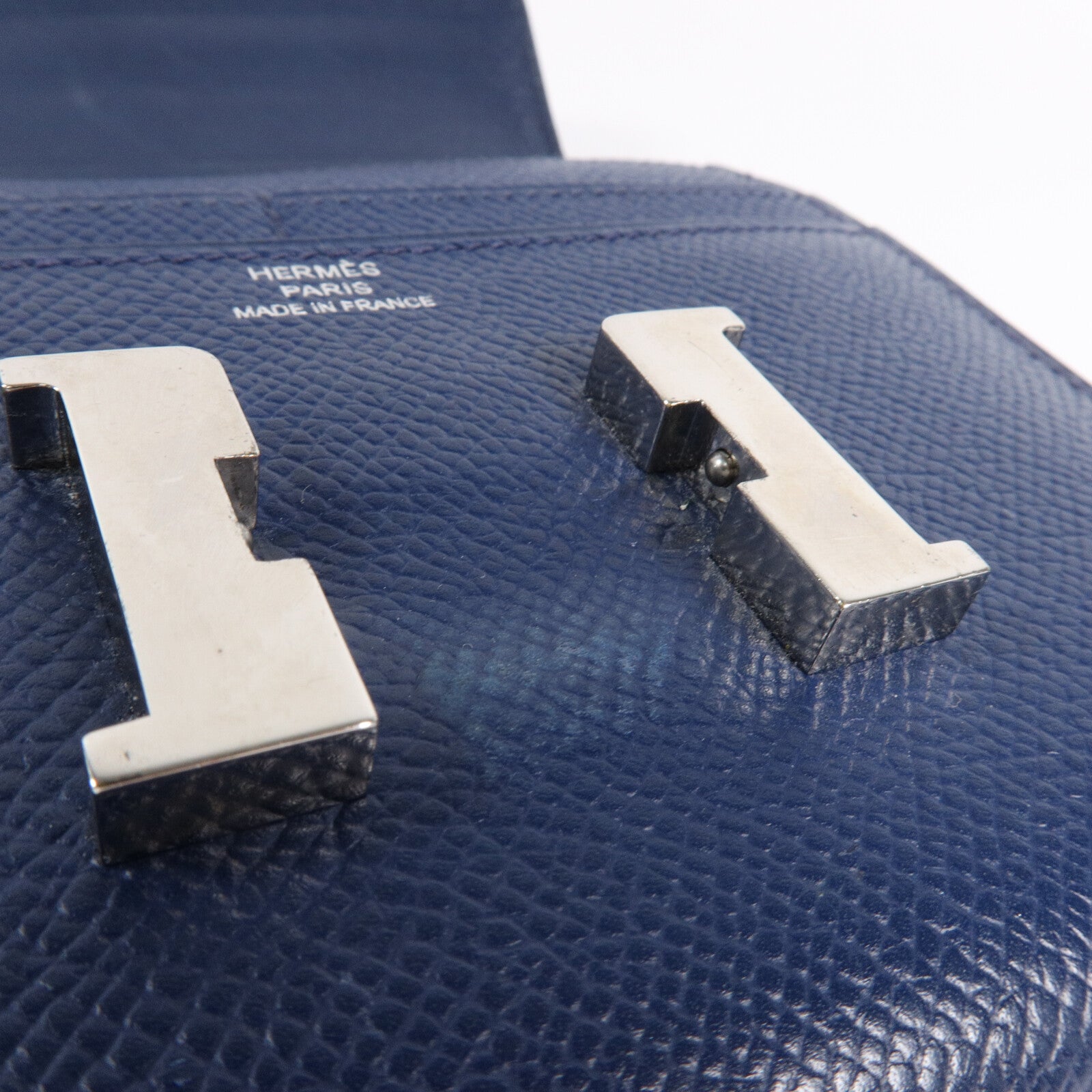 HERMES Epsom皮革Constance Wallet錢包Bleu Saphir