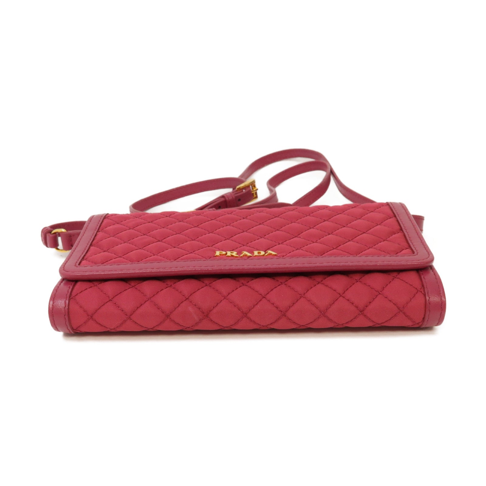 PRADA 【激減優惠】尼龍Shoulder Bag金扣肩背袋粉紅色