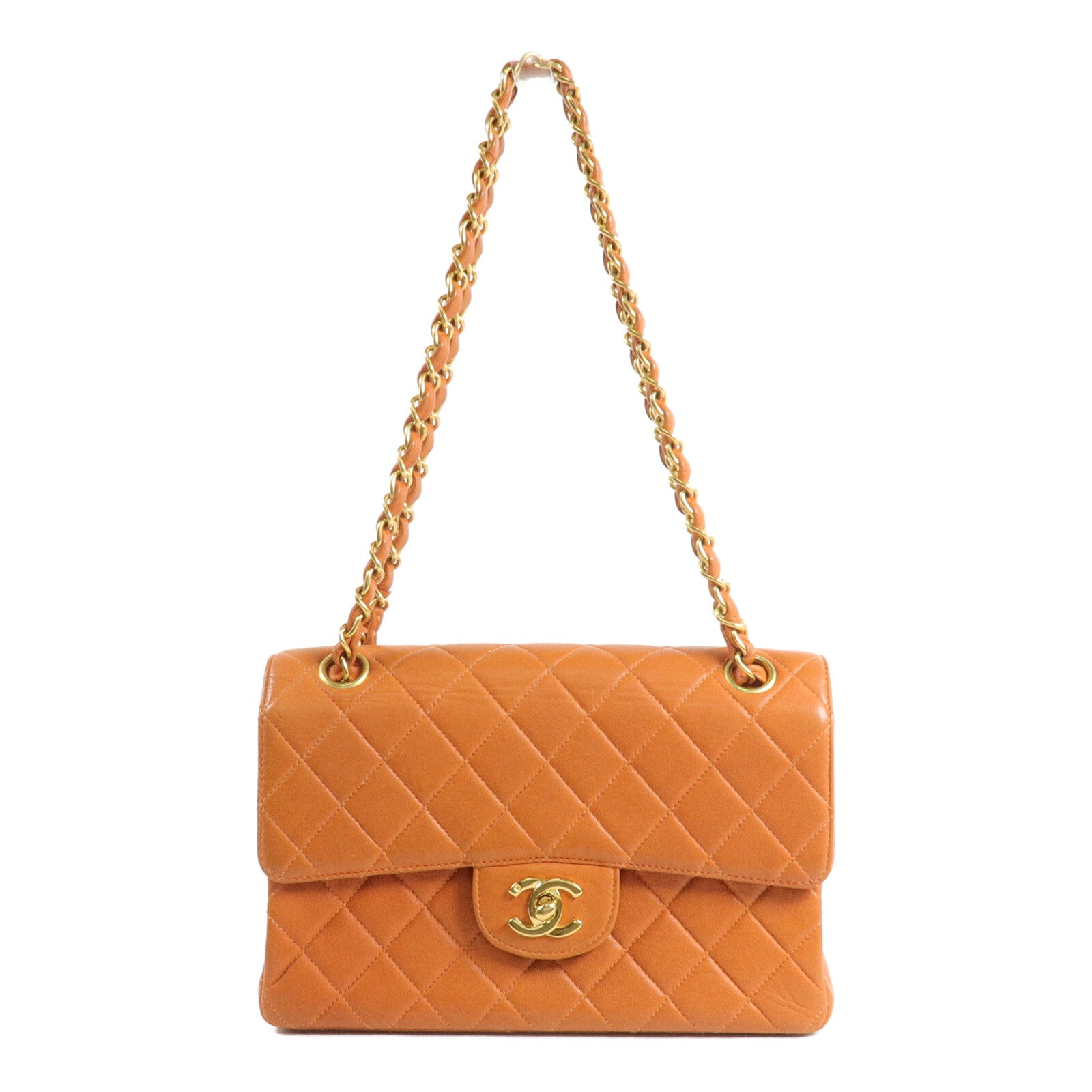 CHANEL 羊皮皮革Vintage Chain Shoulder鏈帶肩背袋