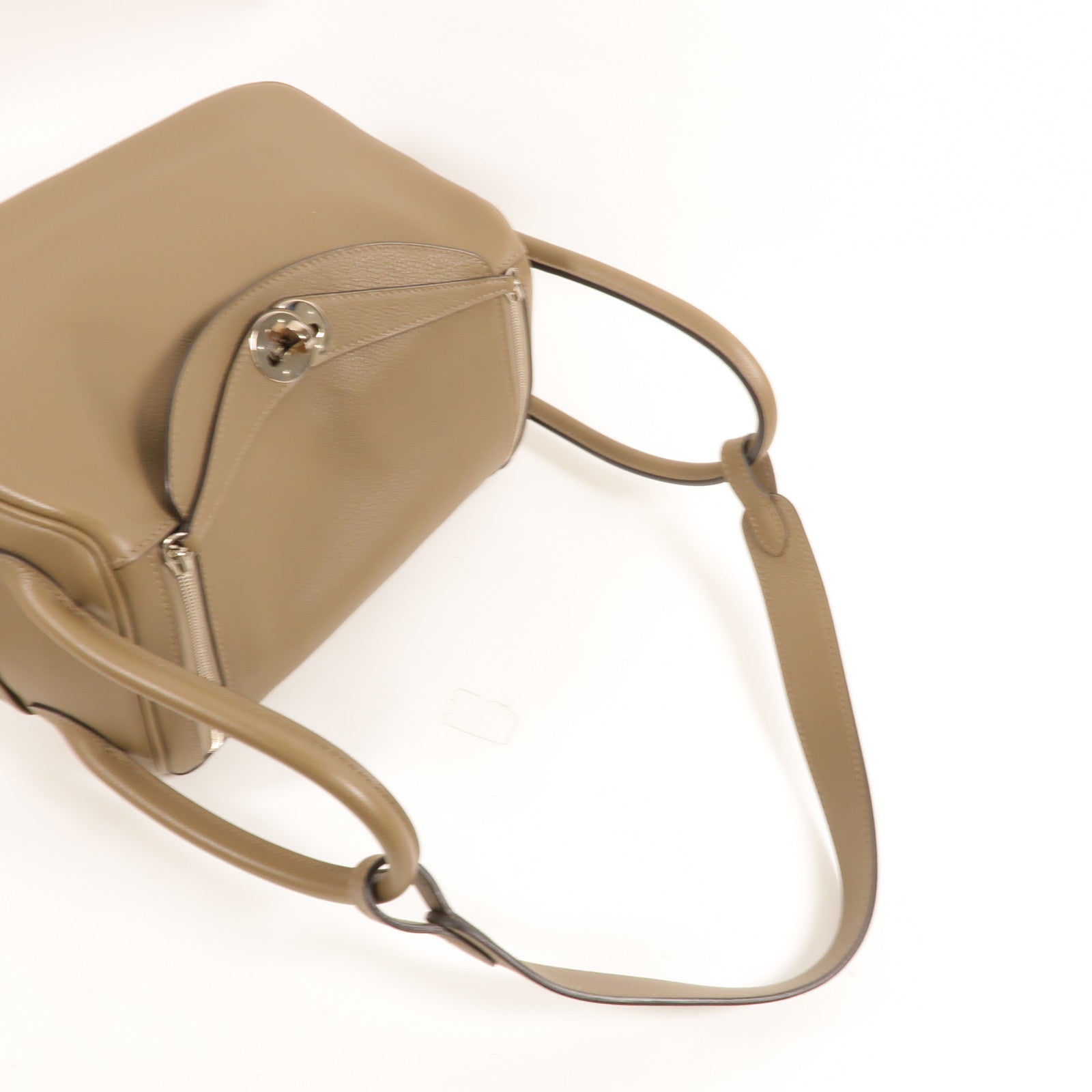 HERMES Swift皮革Lindy 26手挽肩背兩用袋Taupe