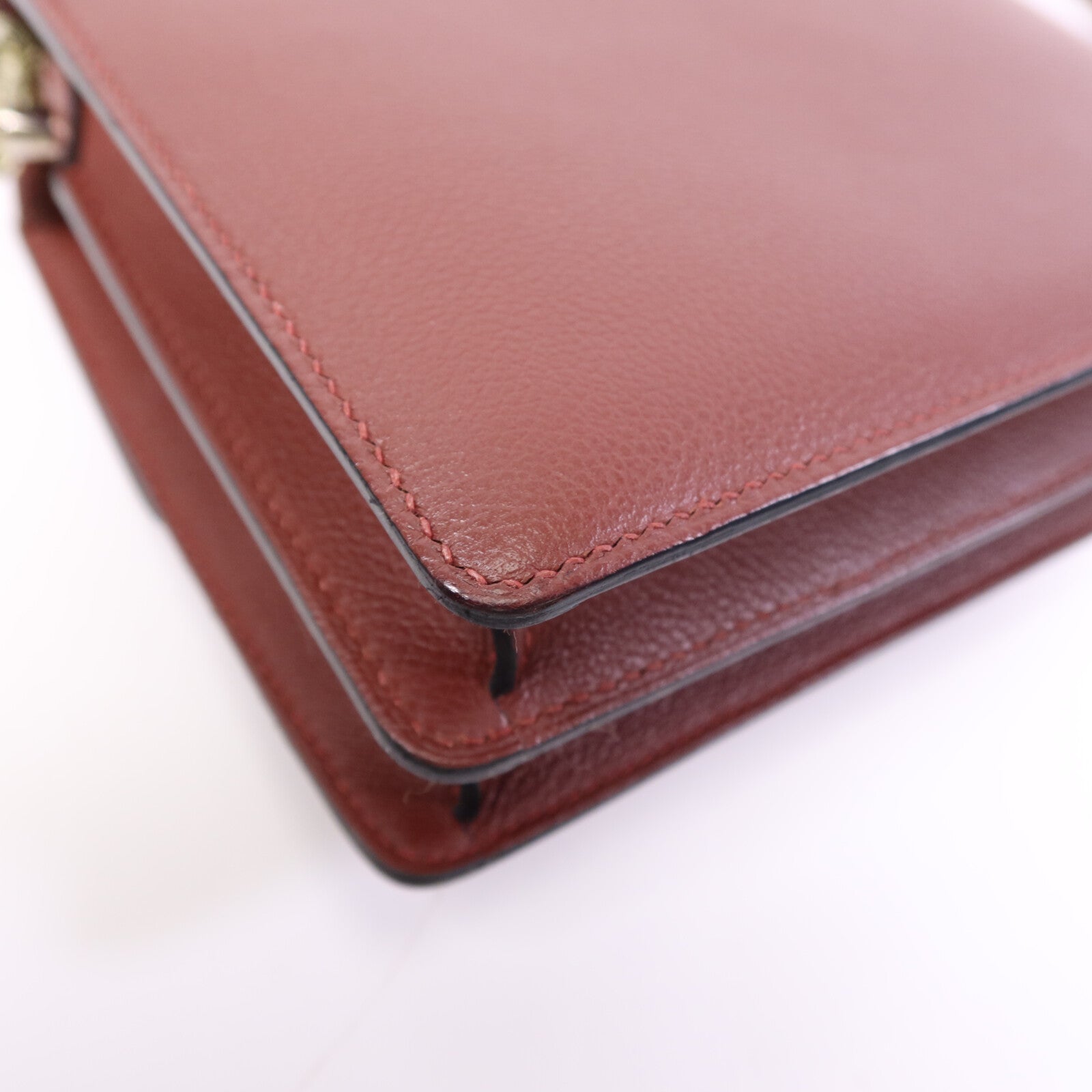 HERMES Evercolor/Chevre皮革Roulis Mini銀扣肩背袋Rouge H