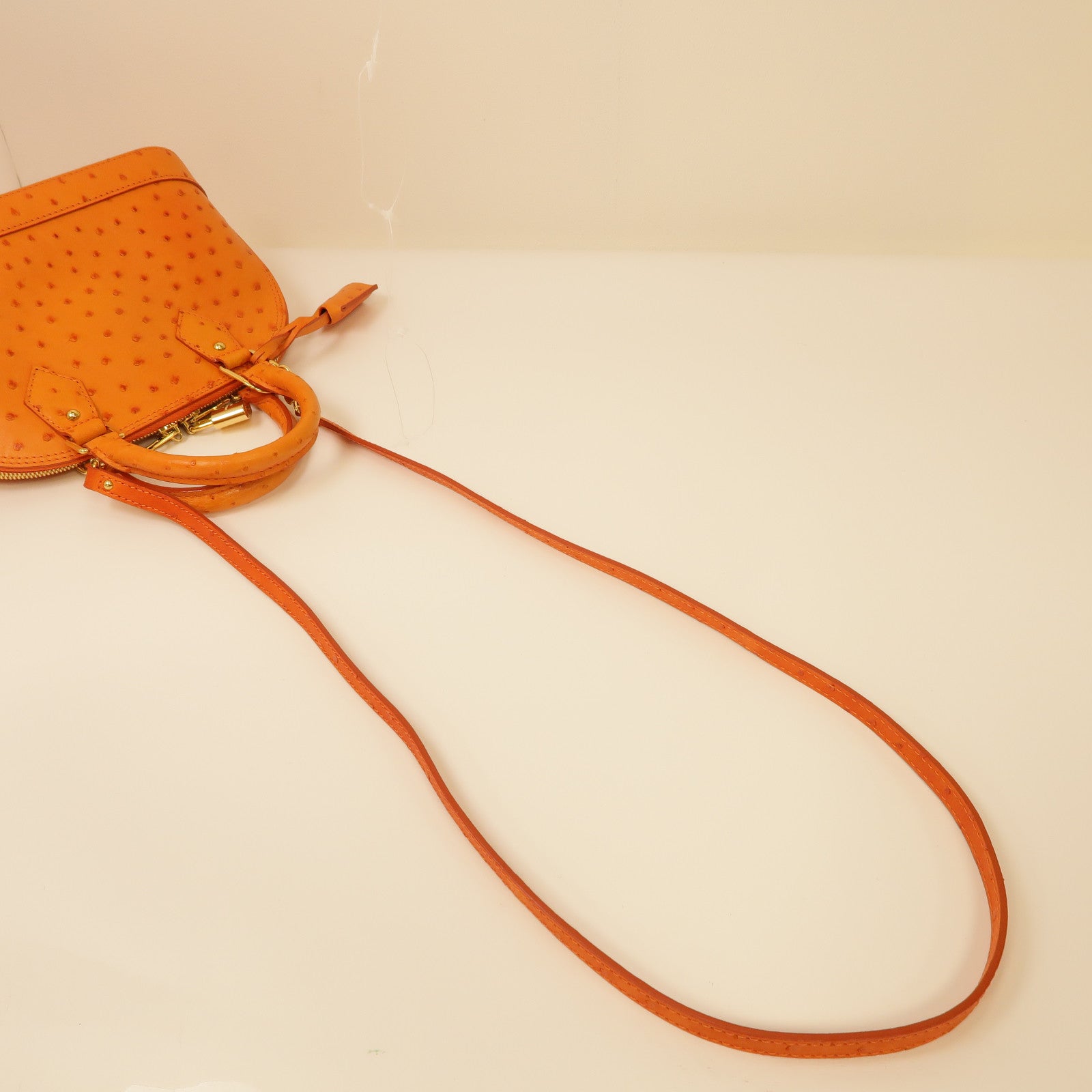 LOUIS VUITTON 鴕鳥皮革Alma BB手挽肩背兩用袋橙色