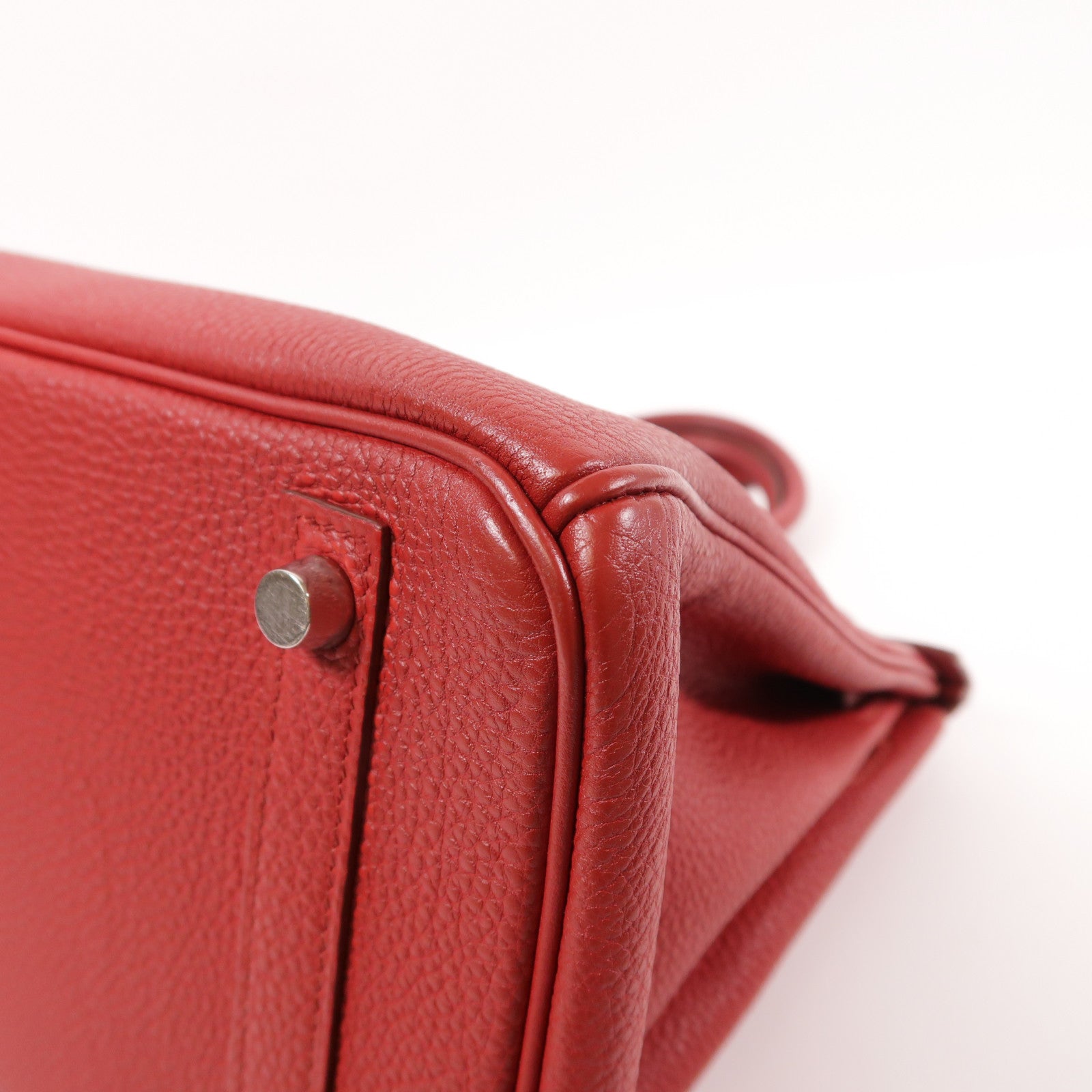 HERMES Togo皮革Birkin 30銀扣手挽袋Rouge Garance