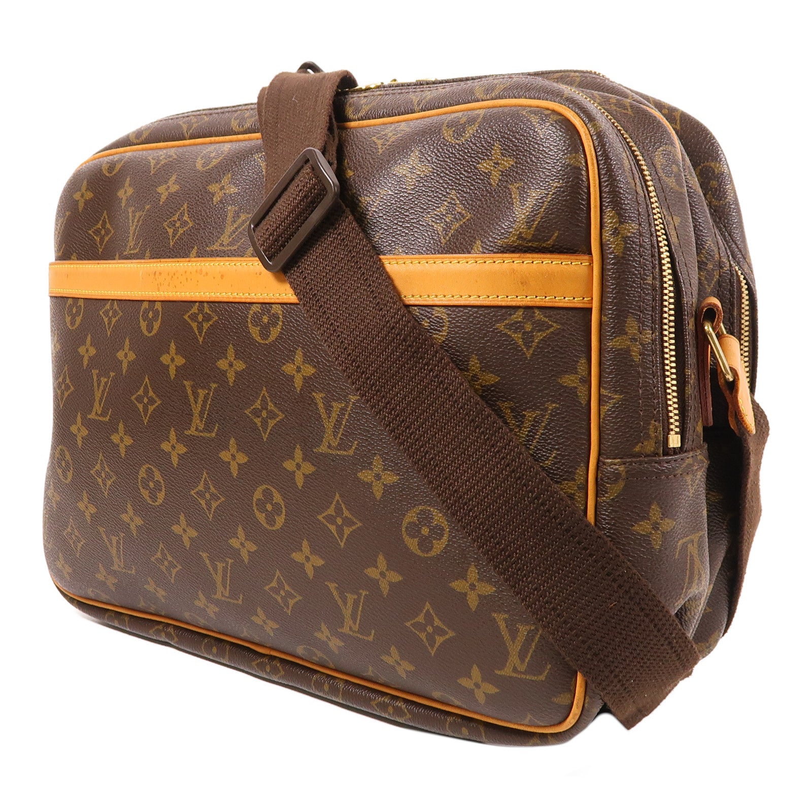 LOUIS VUITTON Monogram Reporter GM金扣肩背袋