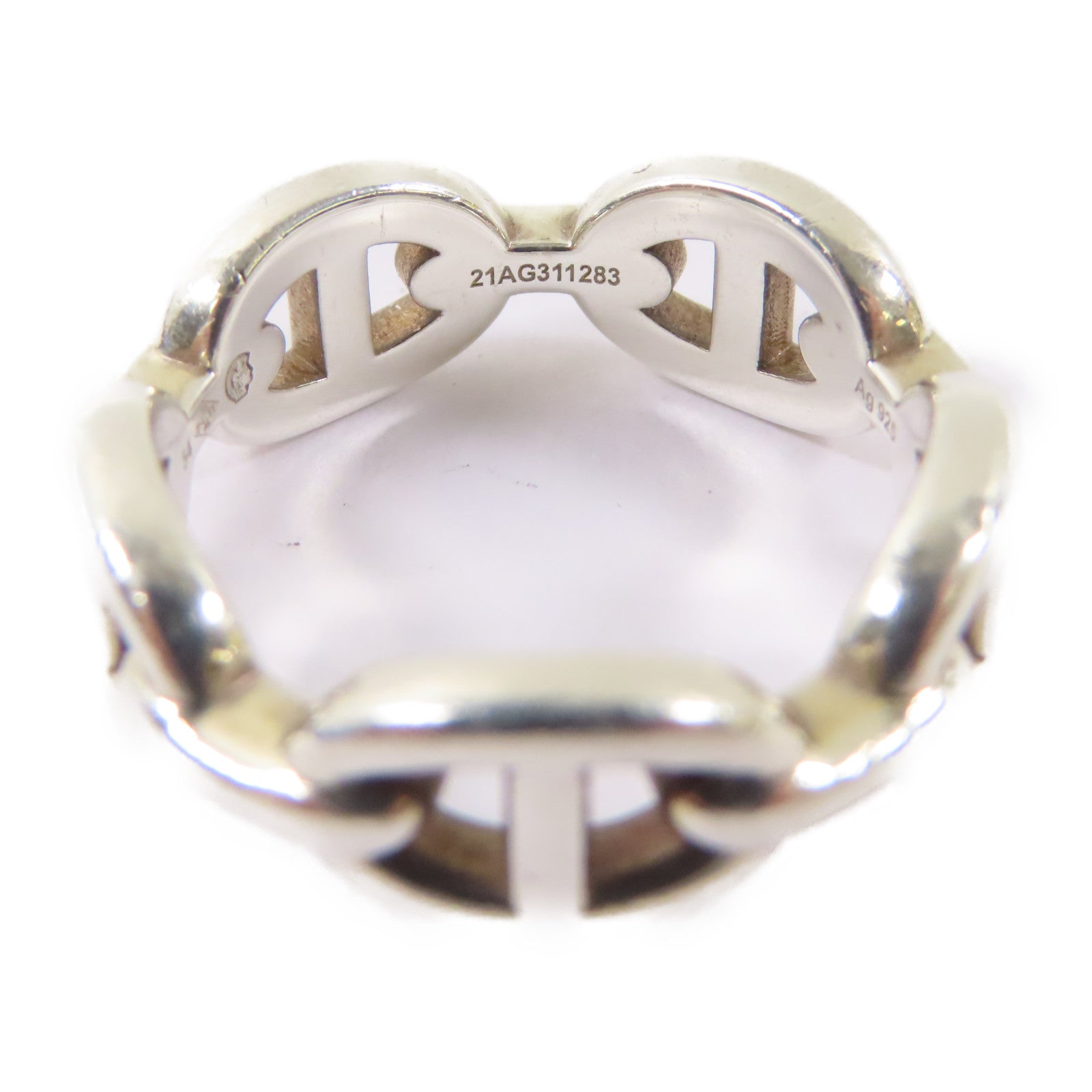 HERMES 925純銀Chaine D'ancre Enchainee戒指Hermes#54/US#6.75