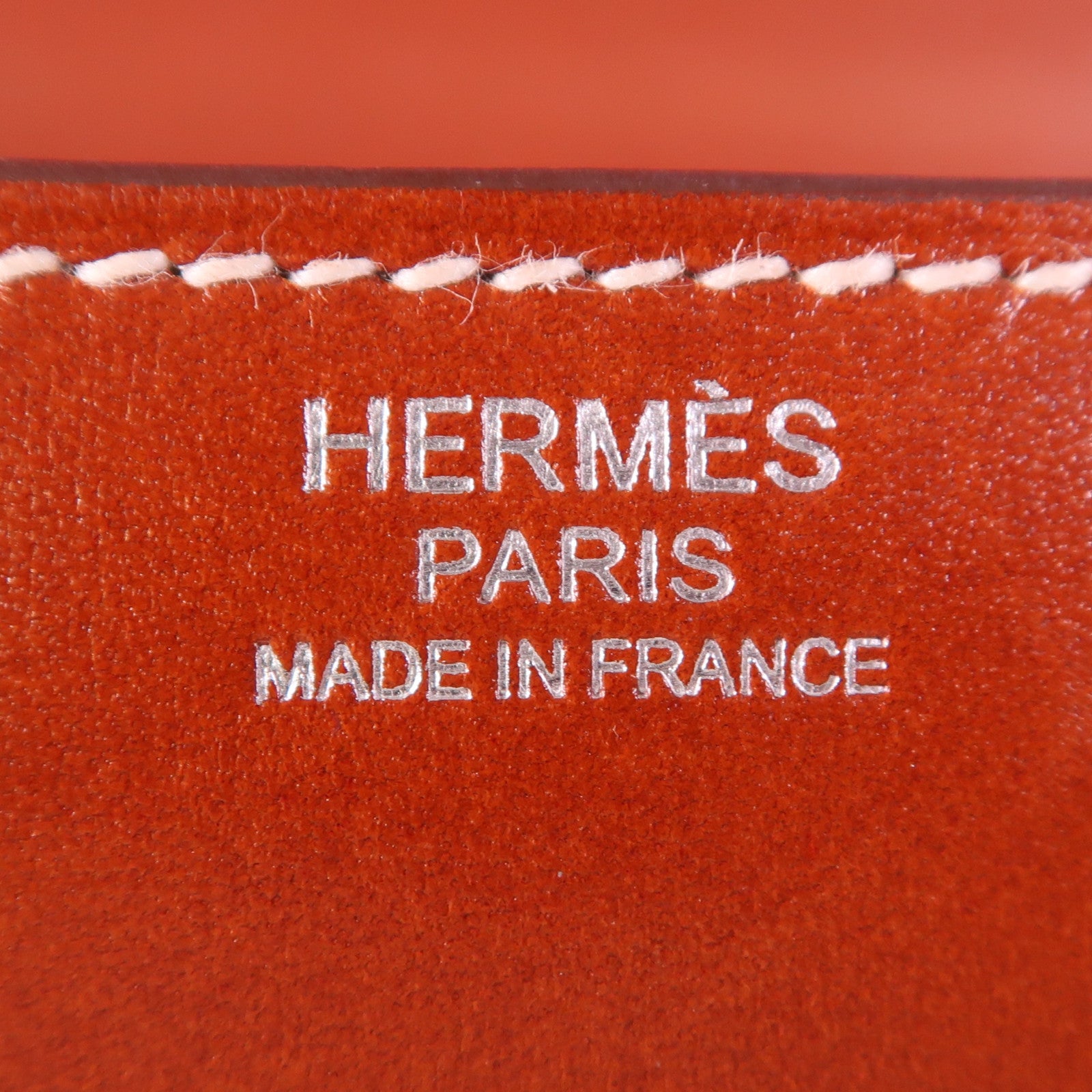 HERMES Box Calf皮革Constance 24銀扣肩背袋Brique