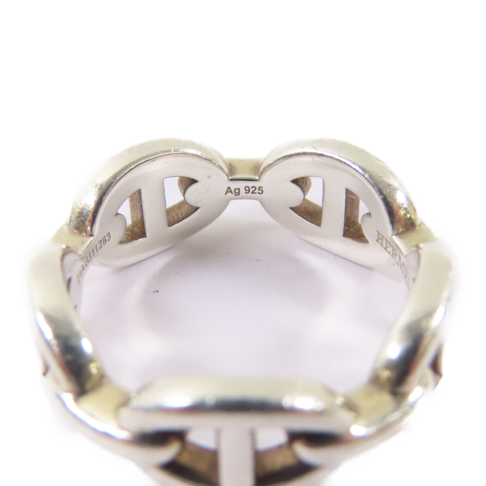 HERMES 925純銀Chaine D'ancre Enchainee戒指Hermes#54/US#6.75