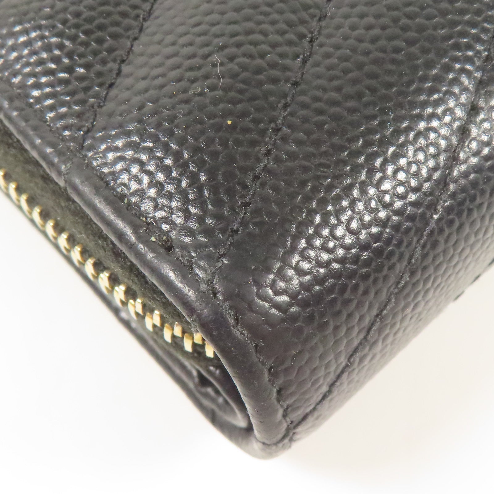 SAINT LAURENT YSL GHW Wallet Calfskin Leather Black