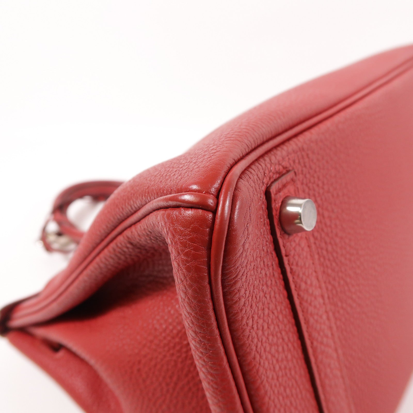 HERMES Togo皮革Birkin 30銀扣手挽袋Rouge Garance