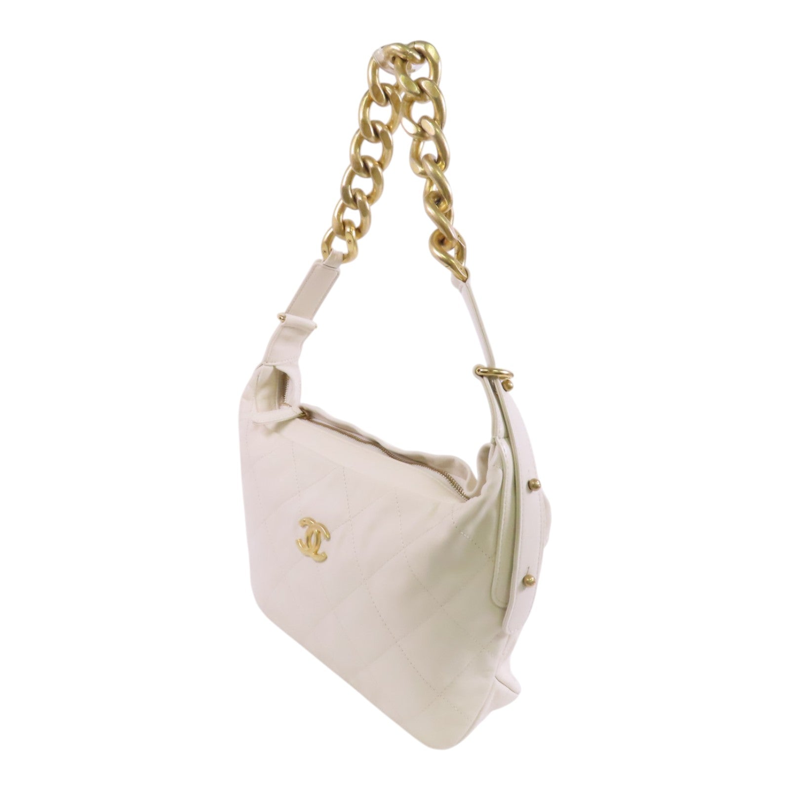 CHANEL 牛皮皮革Chain Shoulder Bag金扣鏈帶肩背袋