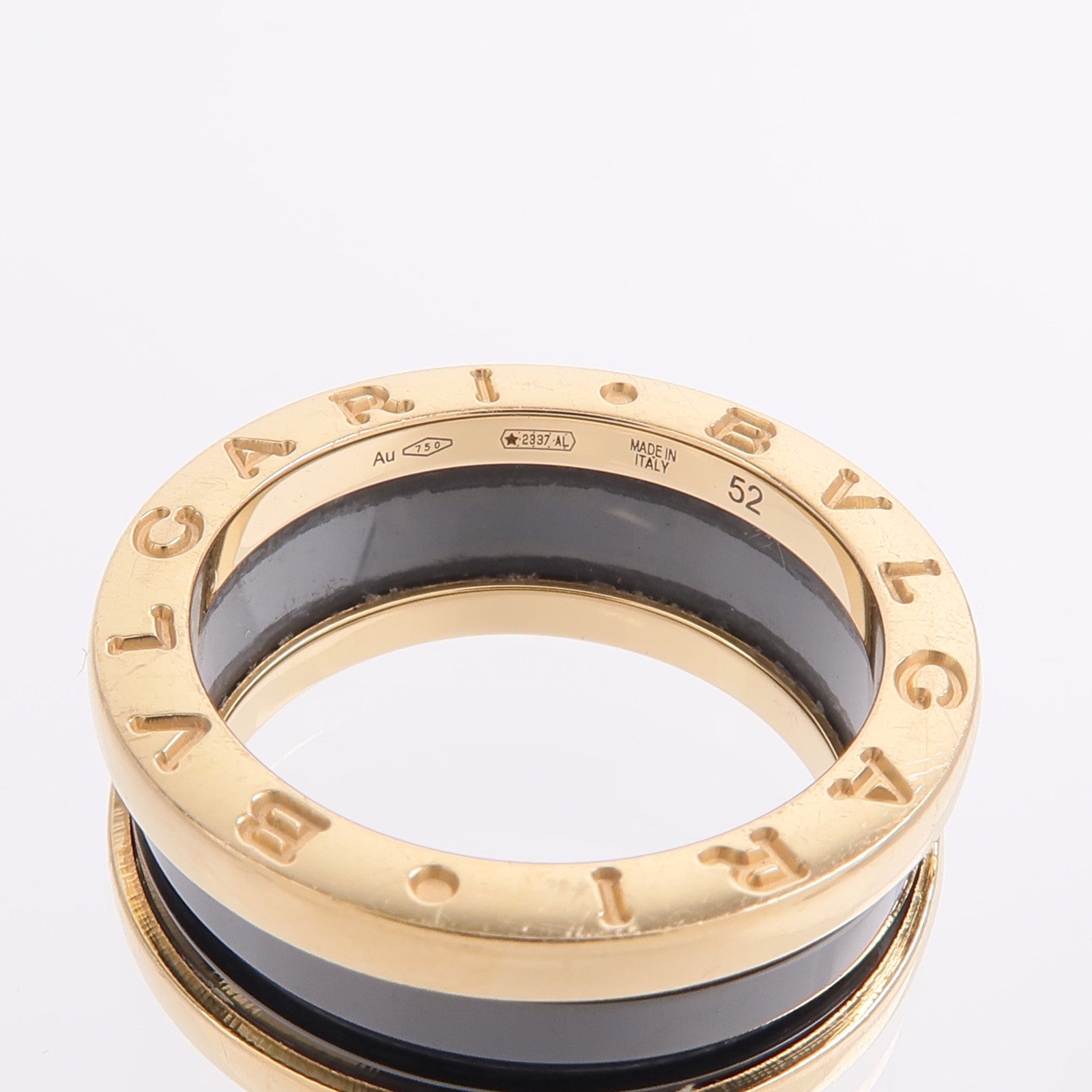 BVLGARI 18K玫瑰金/陶瓷B-zero1 Ring戒指
