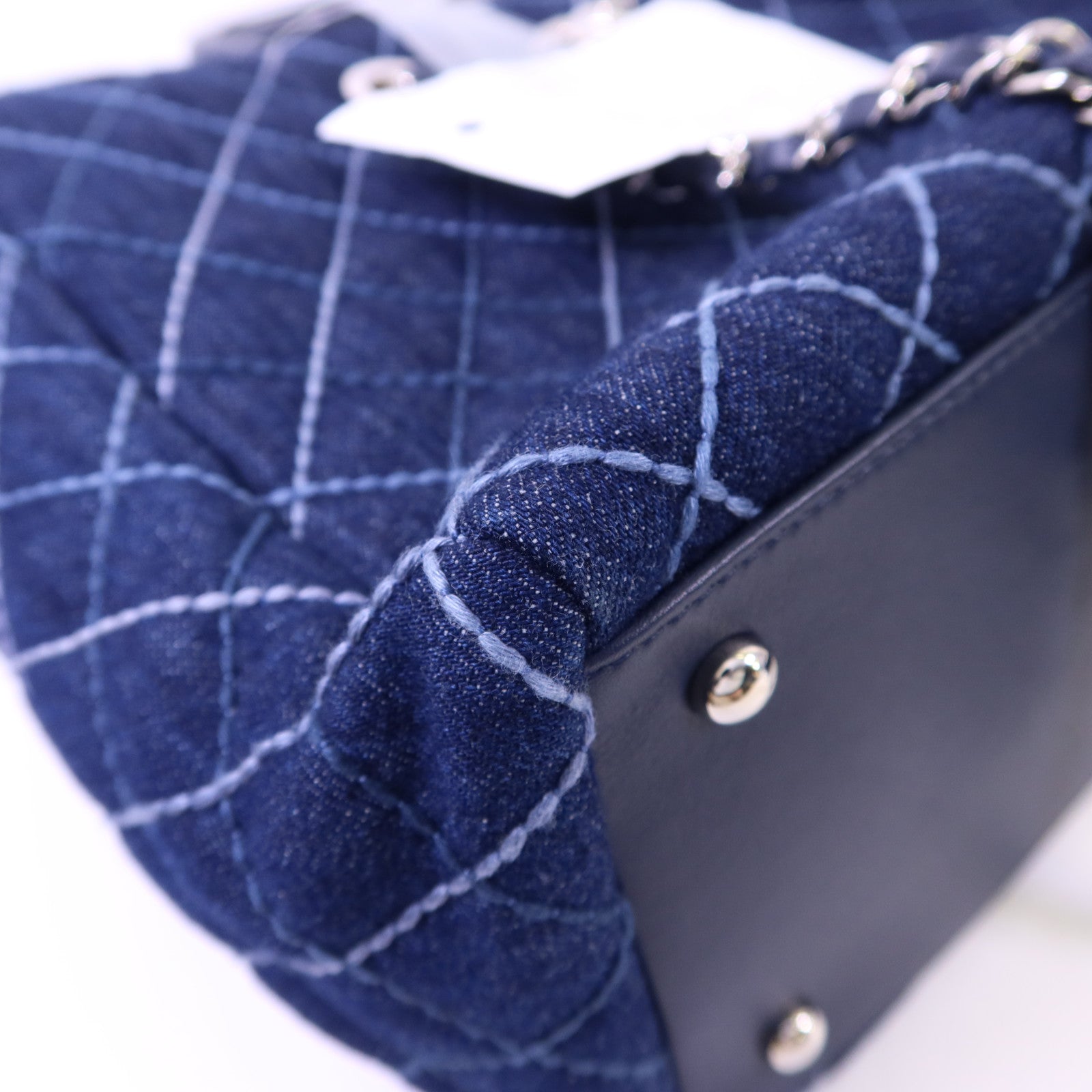 CHANEL 牛仔布2 Way Shoulder Bag銀扣手挽肩背兩用袋