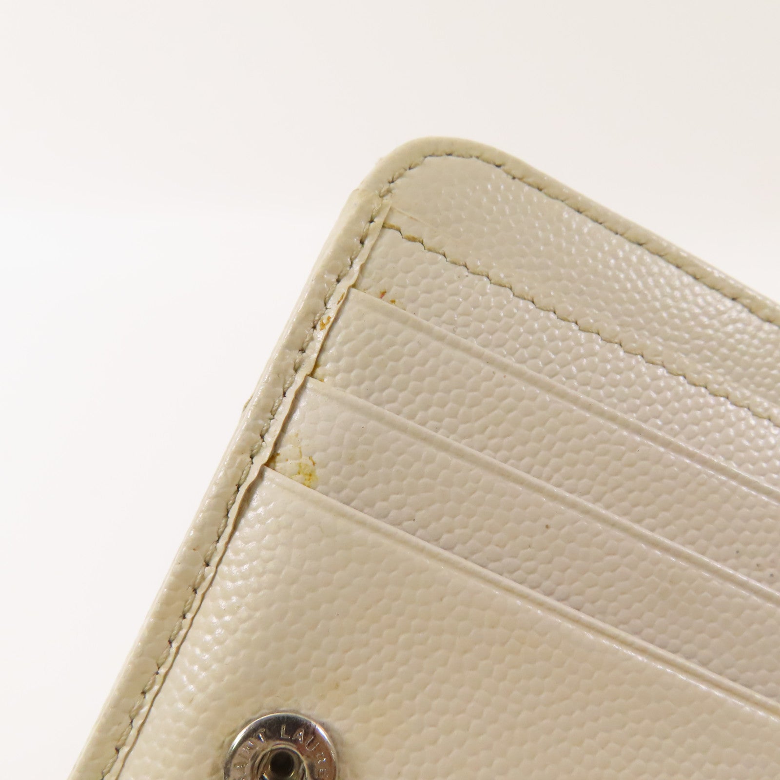 SAINT LAURENT 牛皮皮革Bifold Wallet銀扣錢包
