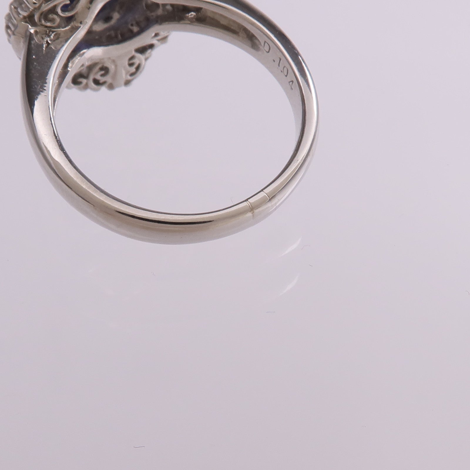 JEWELRY 【激減優惠】PT900鉑金Sapphire Diamond Ring藍寶石/鑽石戒指US#6.75