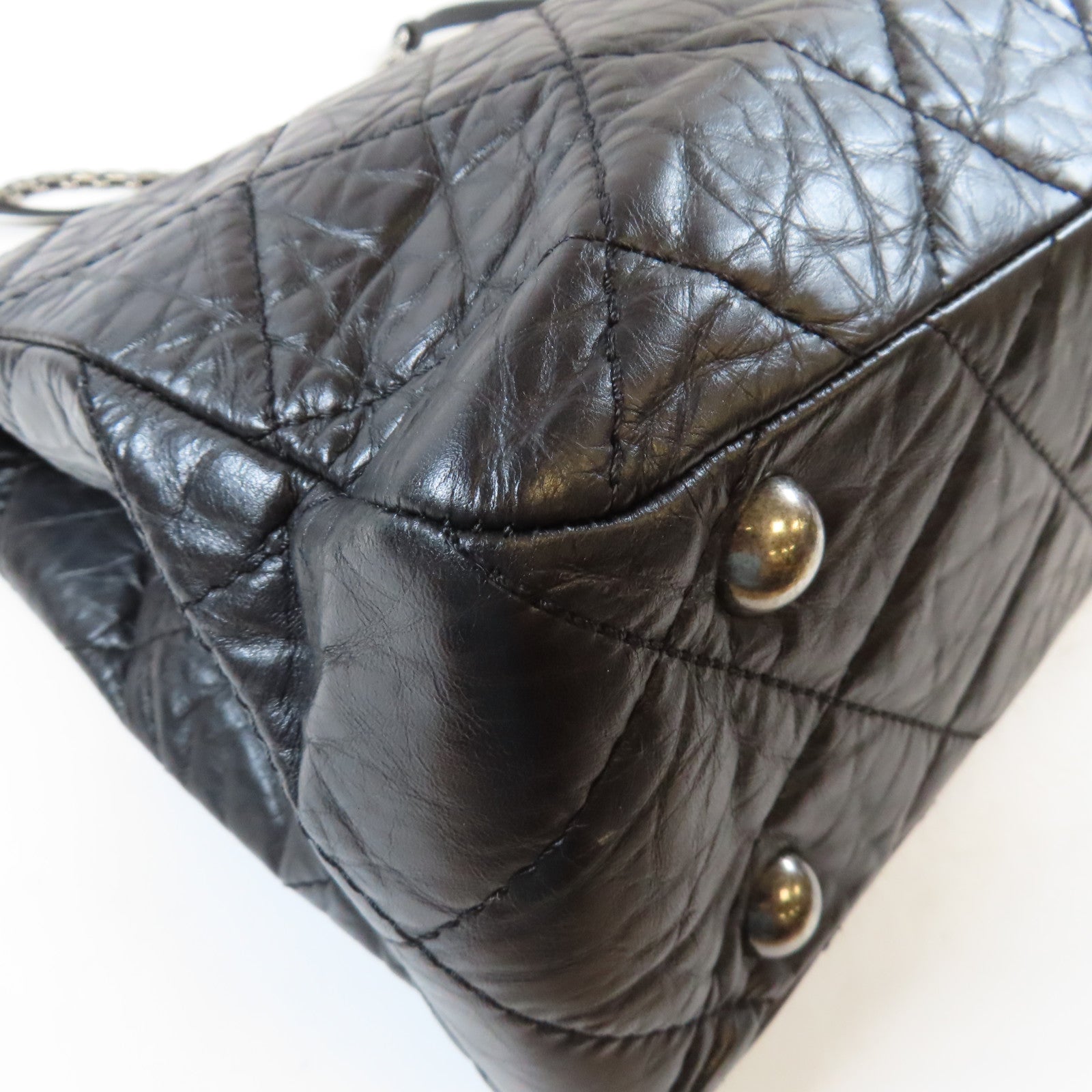 CHANEL 【激減優惠】菱格羊皮皮革Chain Shoulder Bag銀扣鏈帶肩背袋黑色