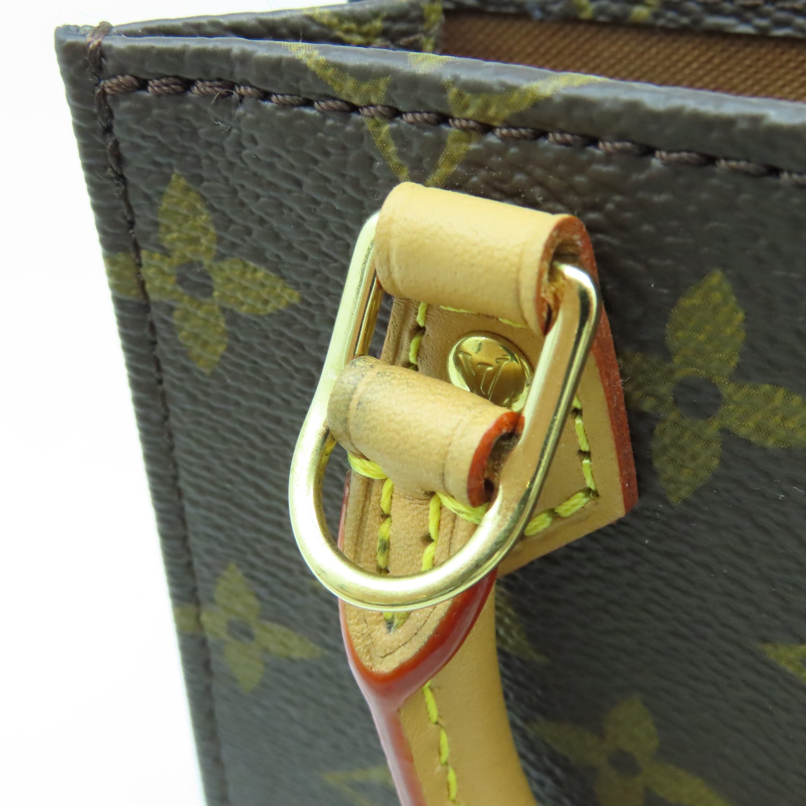 LOUIS VUITTON 【激減優惠】Monogram Petit Sac Plat金扣手挽肩背兩用袋啡色