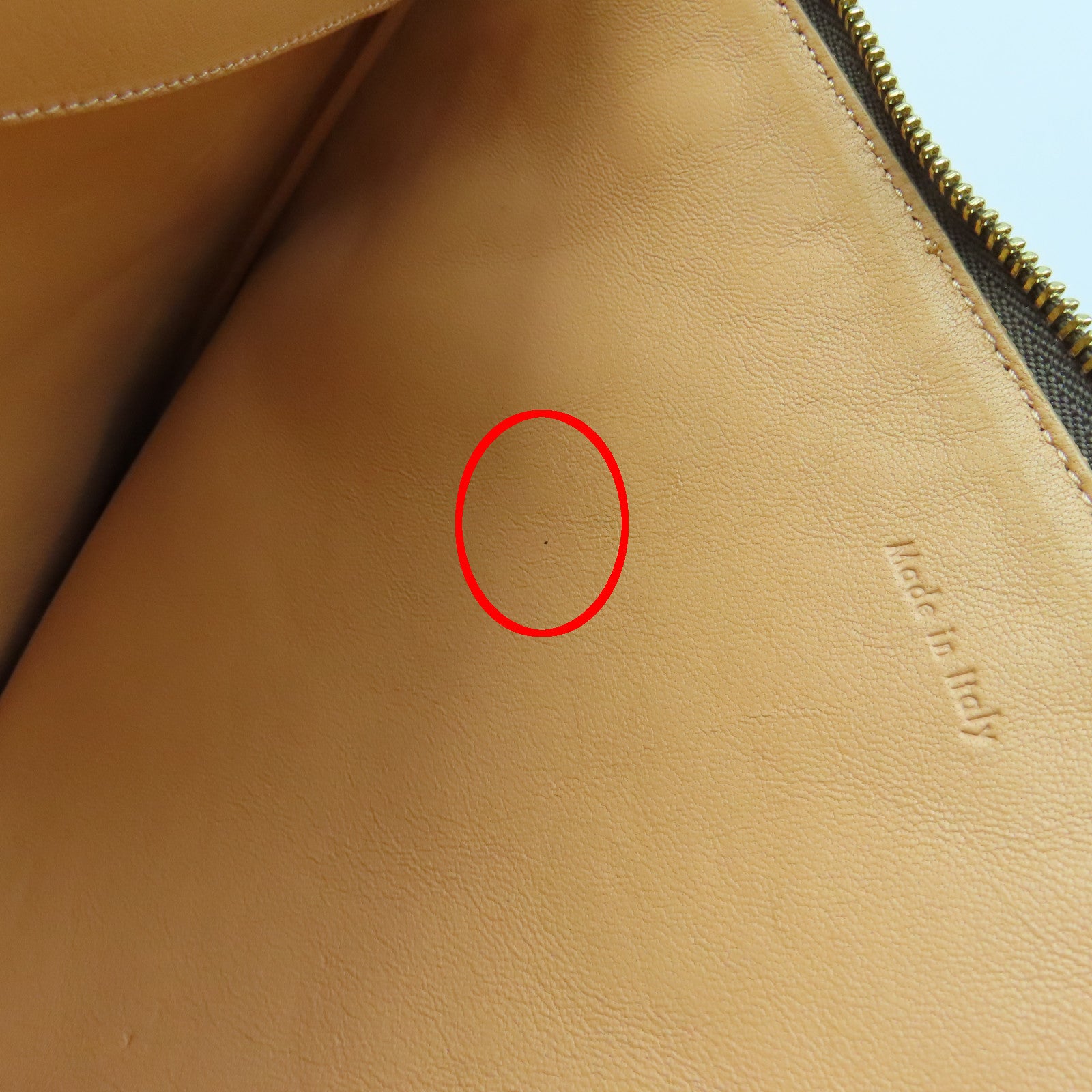 CELINE 【激減優惠】牛皮皮革Pouch金扣手拿包粉紅色/啡色