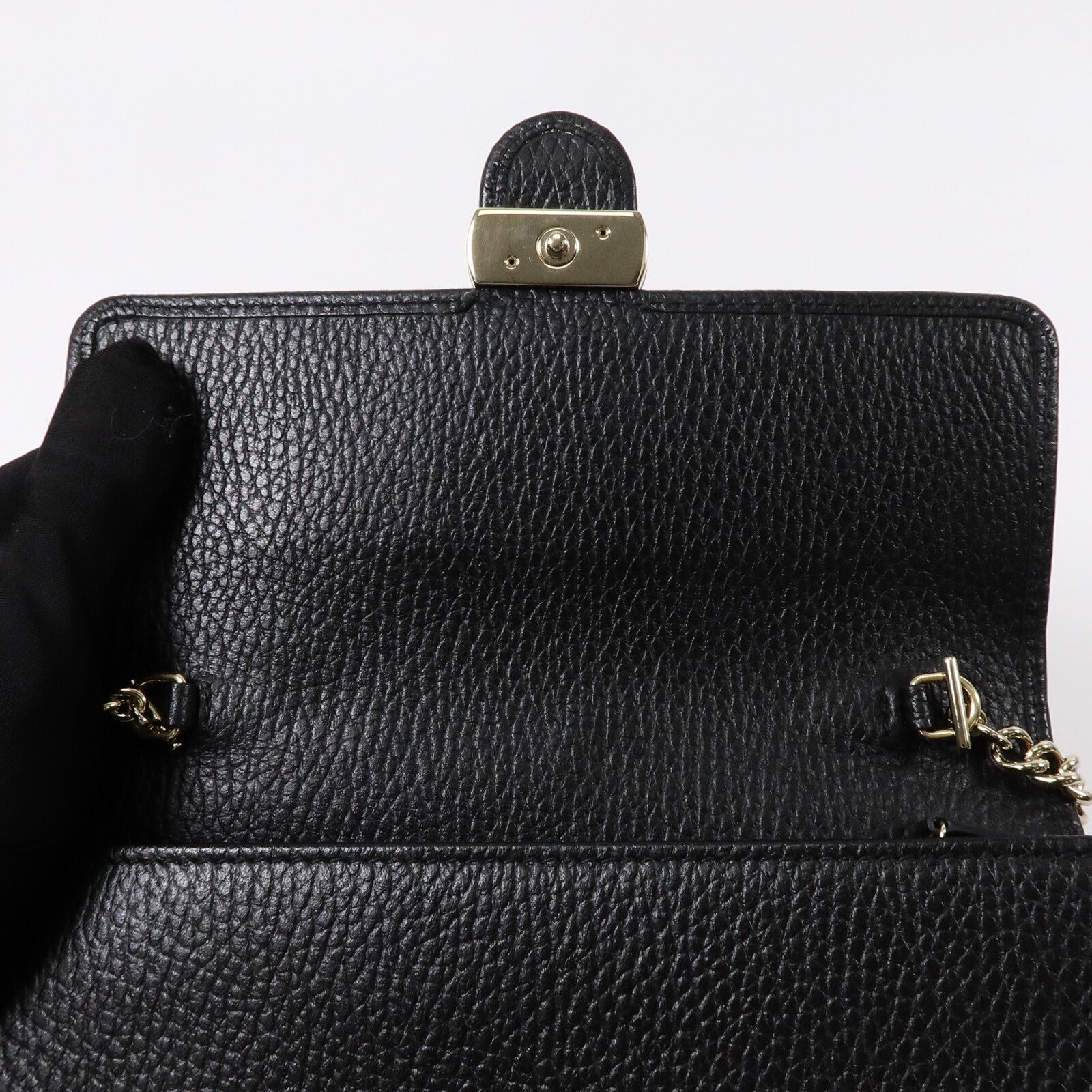 GUCCI 牛皮皮革Chain Shoulder Bag鏈帶肩背袋