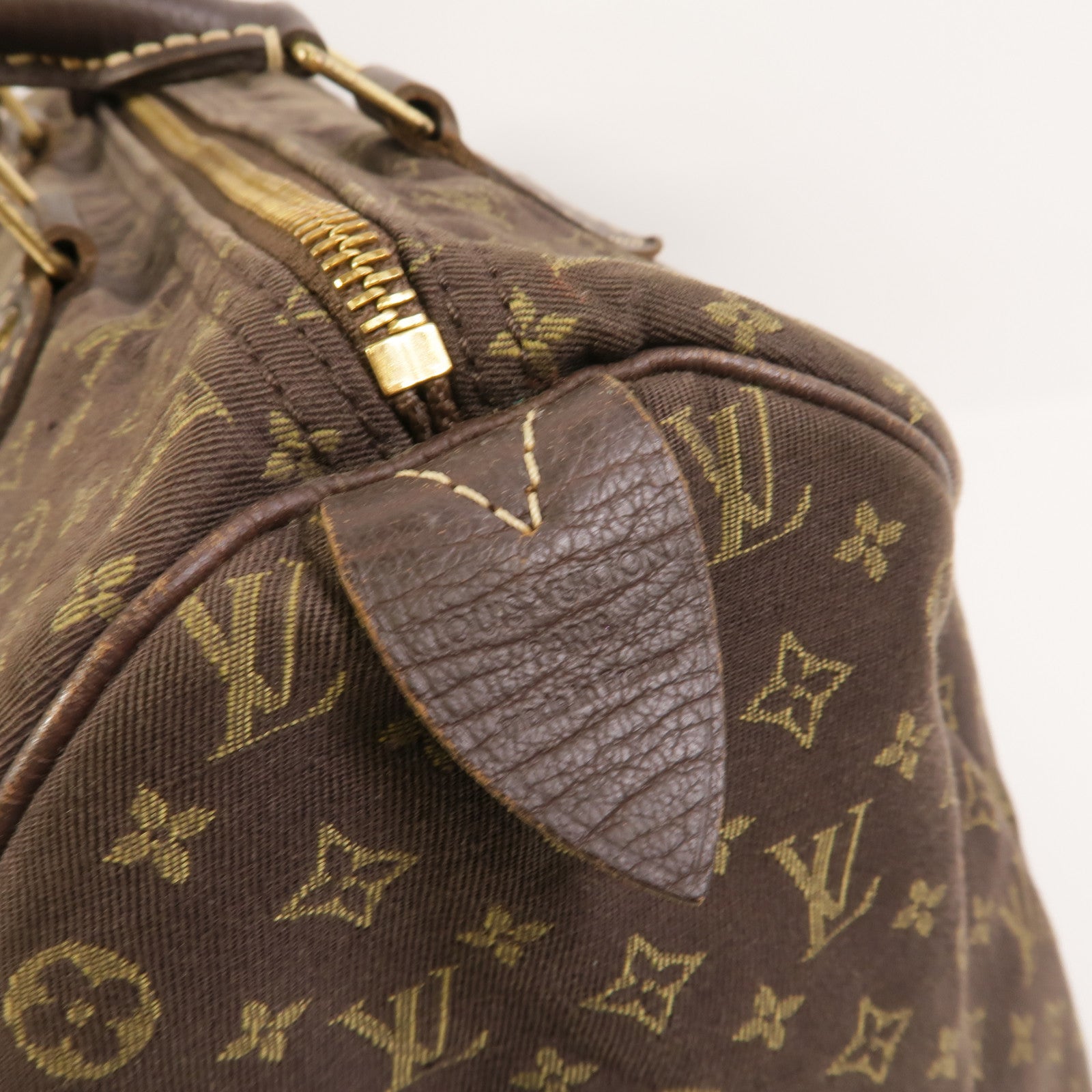 LOUIS VUITTON Monogram Mini Lin Speedy 30金扣手挽袋