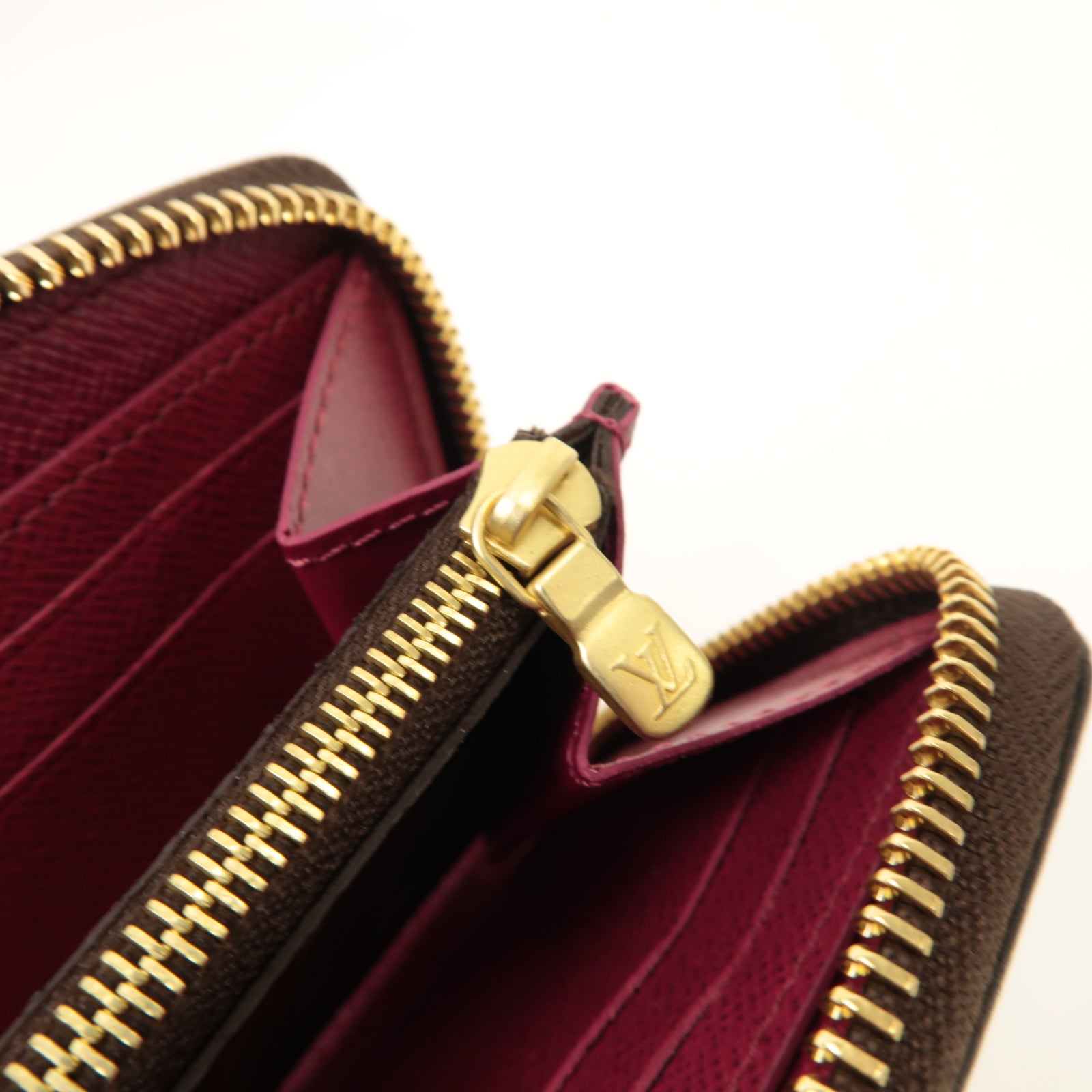 LOUIS VUITTON Monogram Clemence金扣長錢包啡色