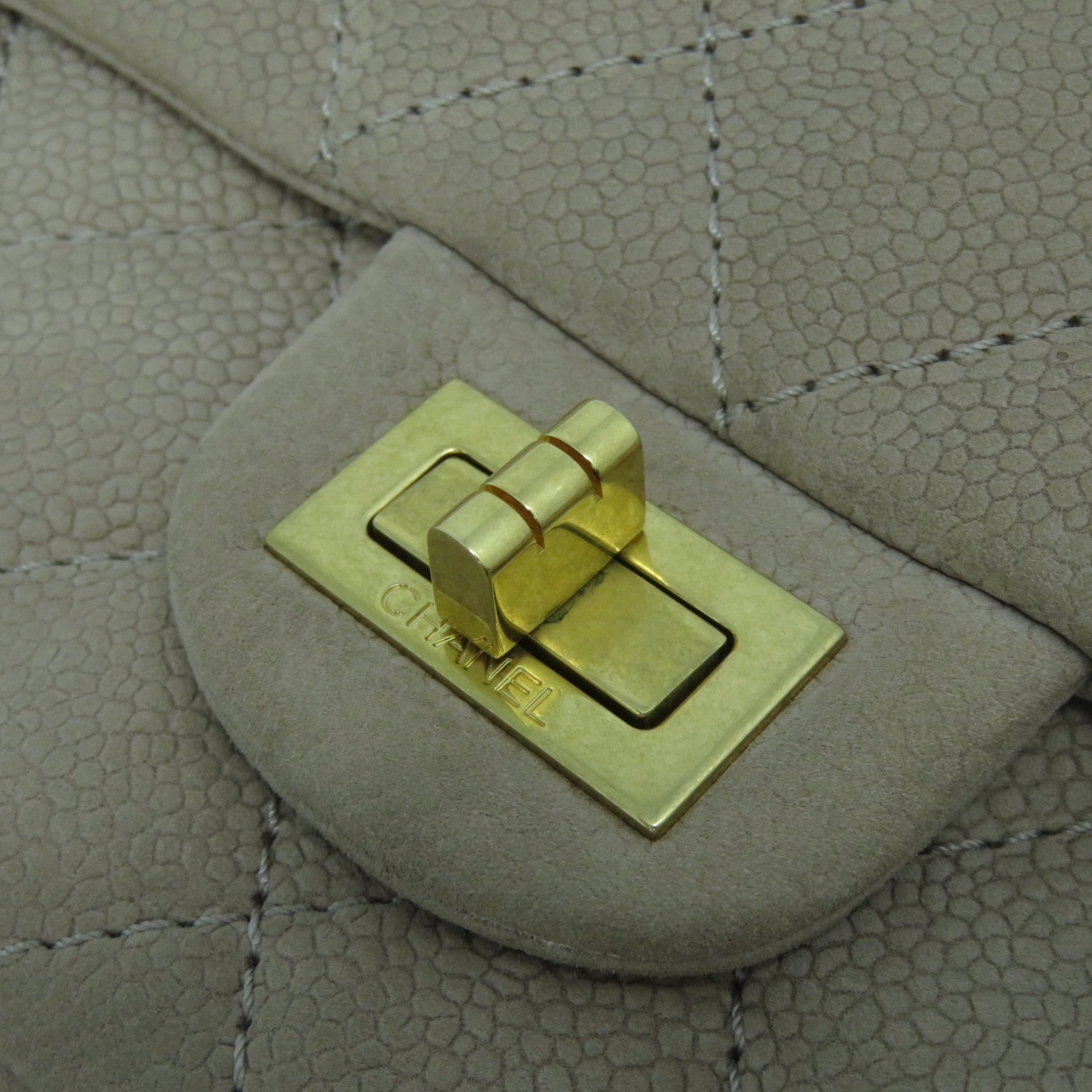 CHANEL 【激減優惠】菱格麂皮皮革2.55 Chain Shoulder Bag金扣鏈帶肩背袋啡色