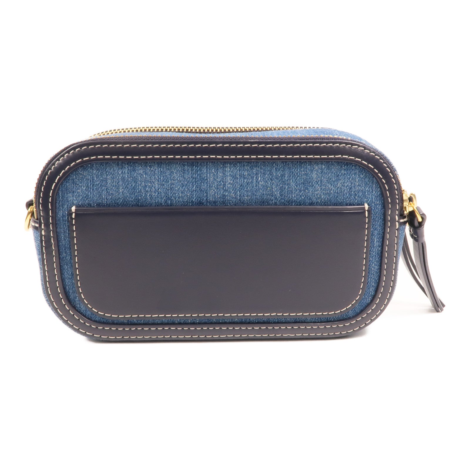 Tory Burch 牛仔布Camera Bag金扣肩背袋