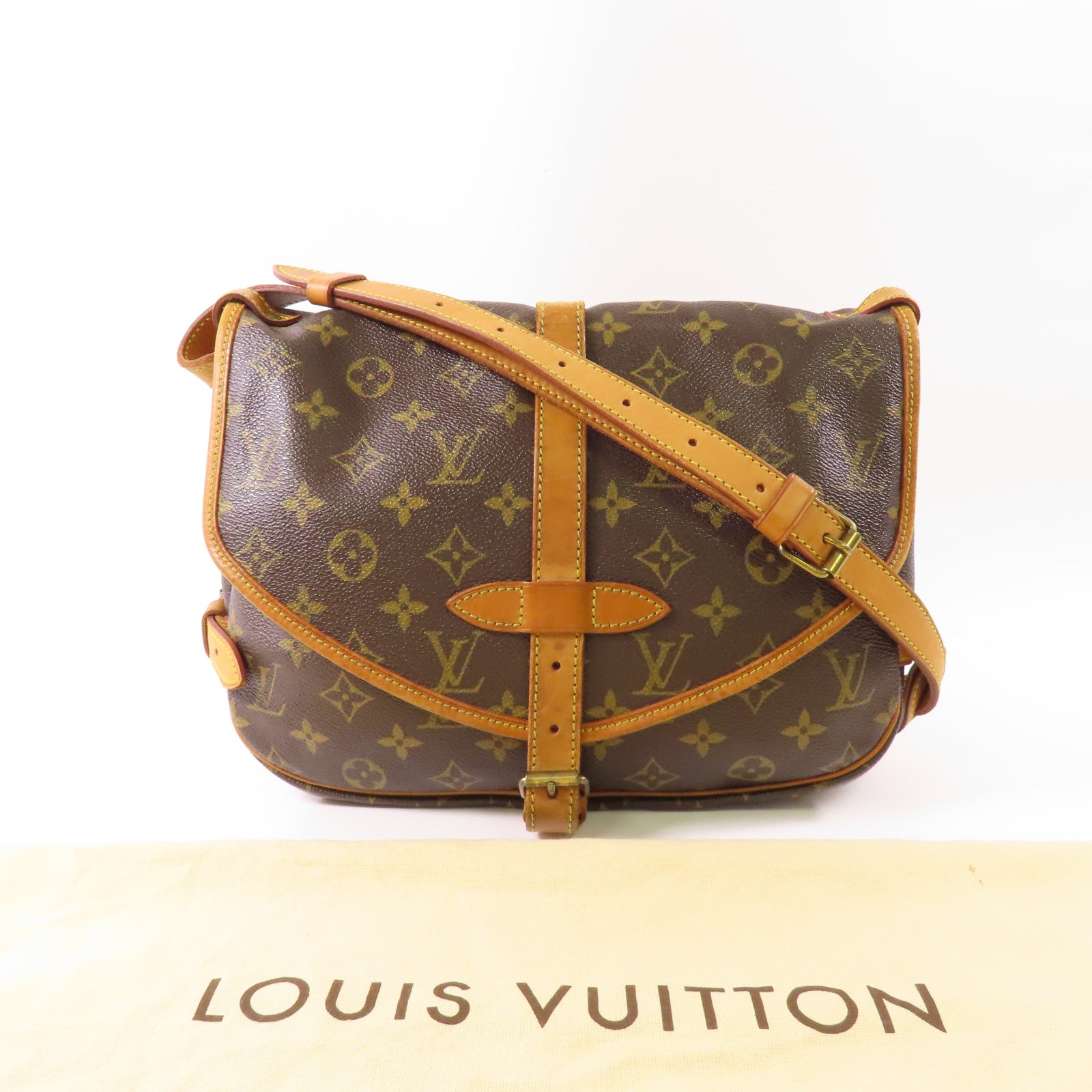 LOUIS VUITTON Monogram Saumur 30金扣肩背袋