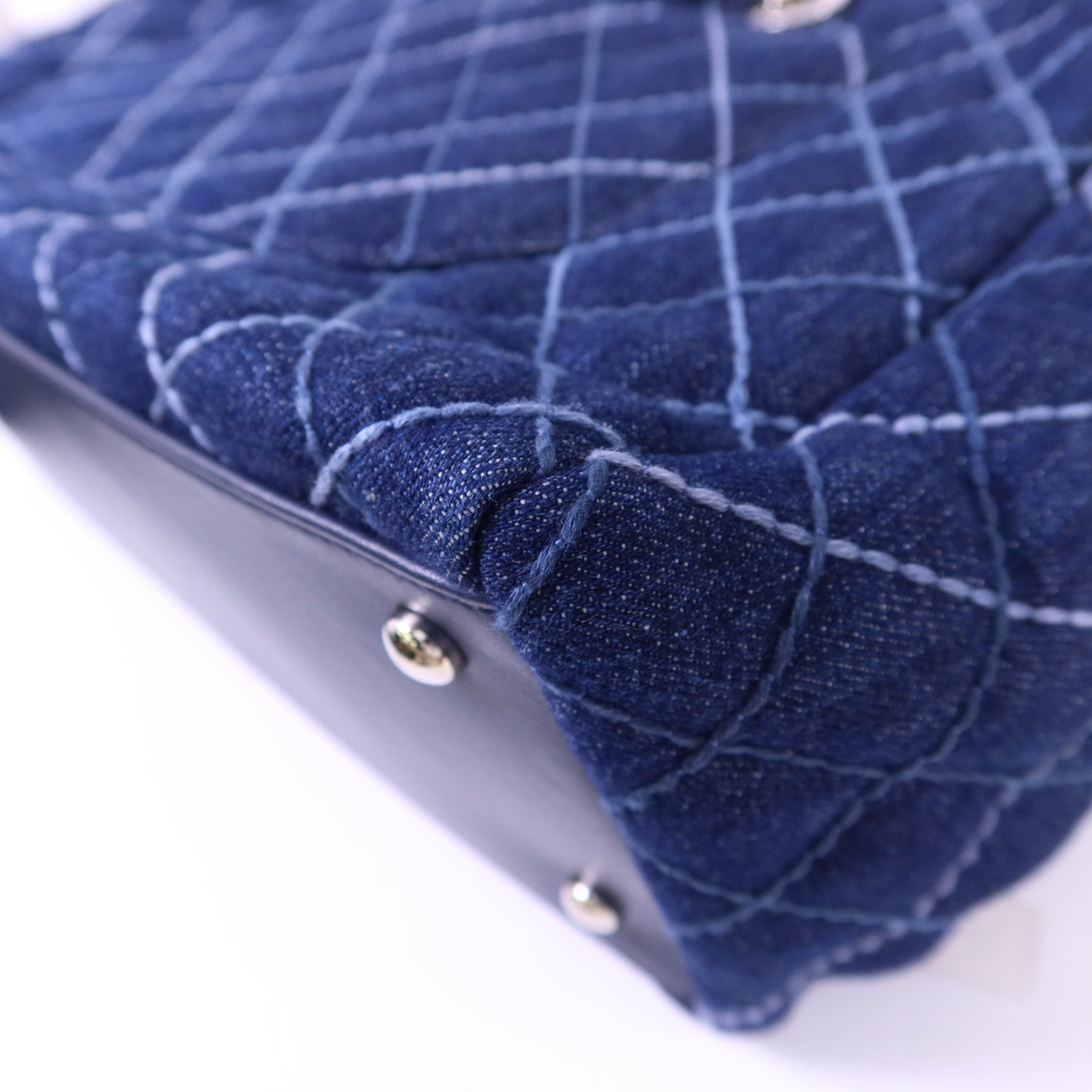 CHANEL 牛仔布2 Way Shoulder Bag銀扣手挽肩背兩用袋