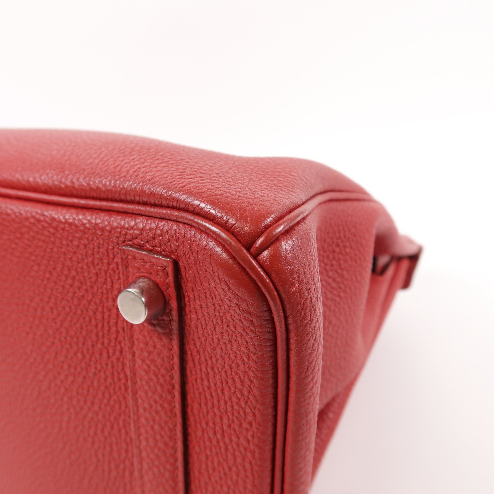 HERMES Togo皮革Birkin 30銀扣手挽袋Rouge Garance