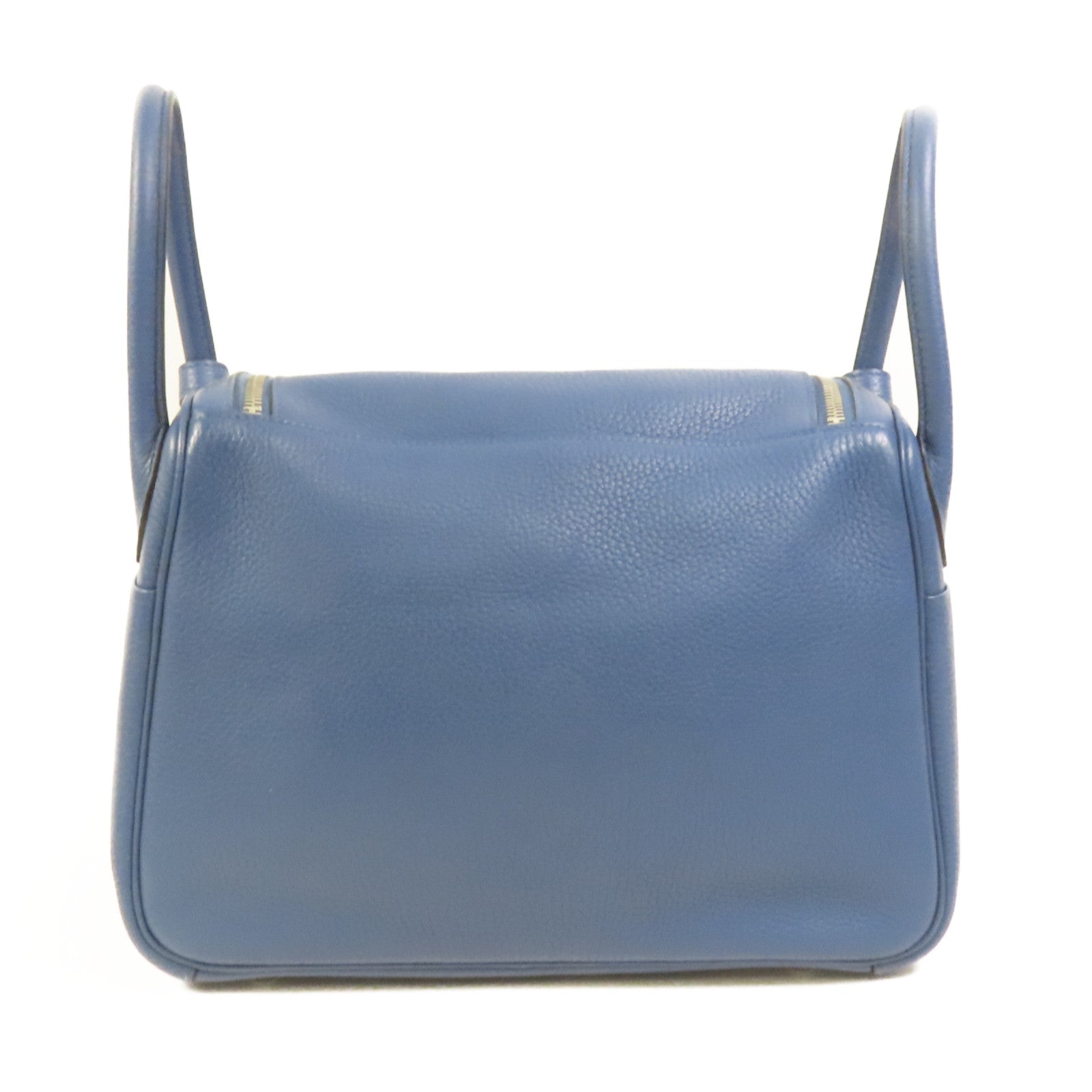 HERMES Clemence皮革Lindy 30銀扣手挽肩背兩用袋Blue