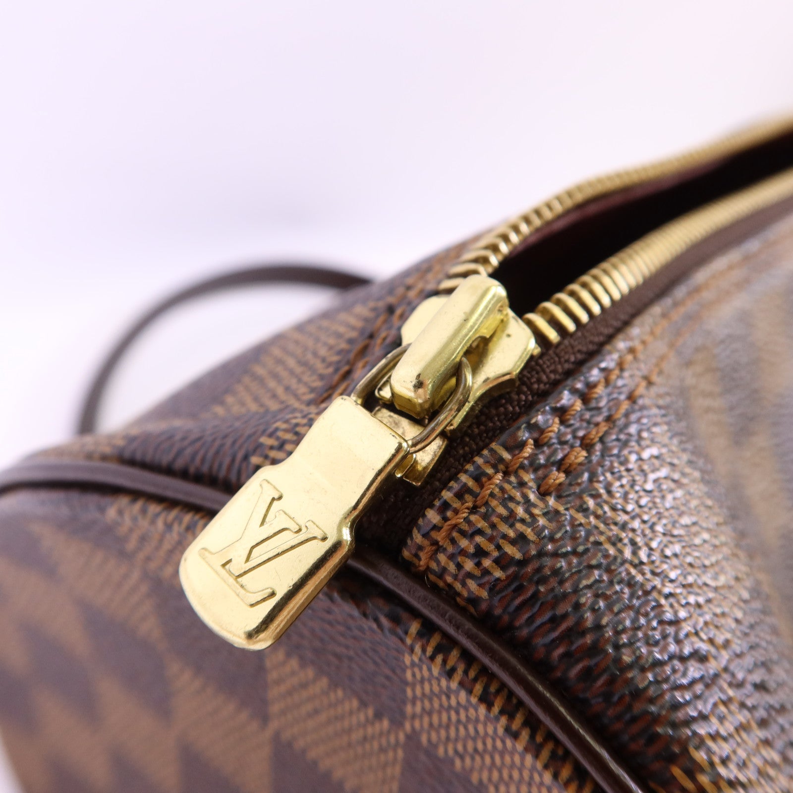 LOUIS VUITTON Damier Papillon GM金扣肩背袋