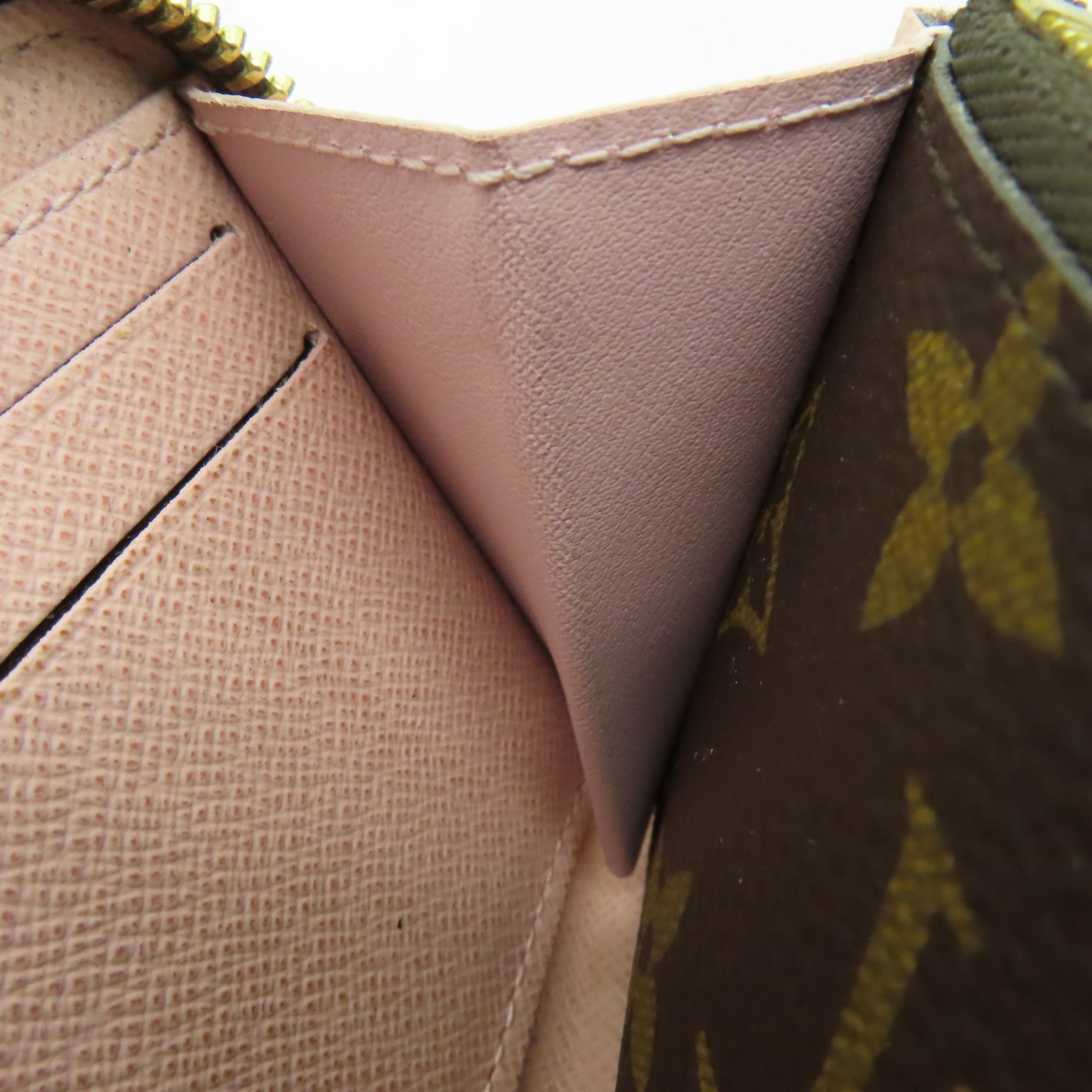 LOUIS VUITTON Monogram Clemence Wallet金扣長錢包啡色/粉紅色