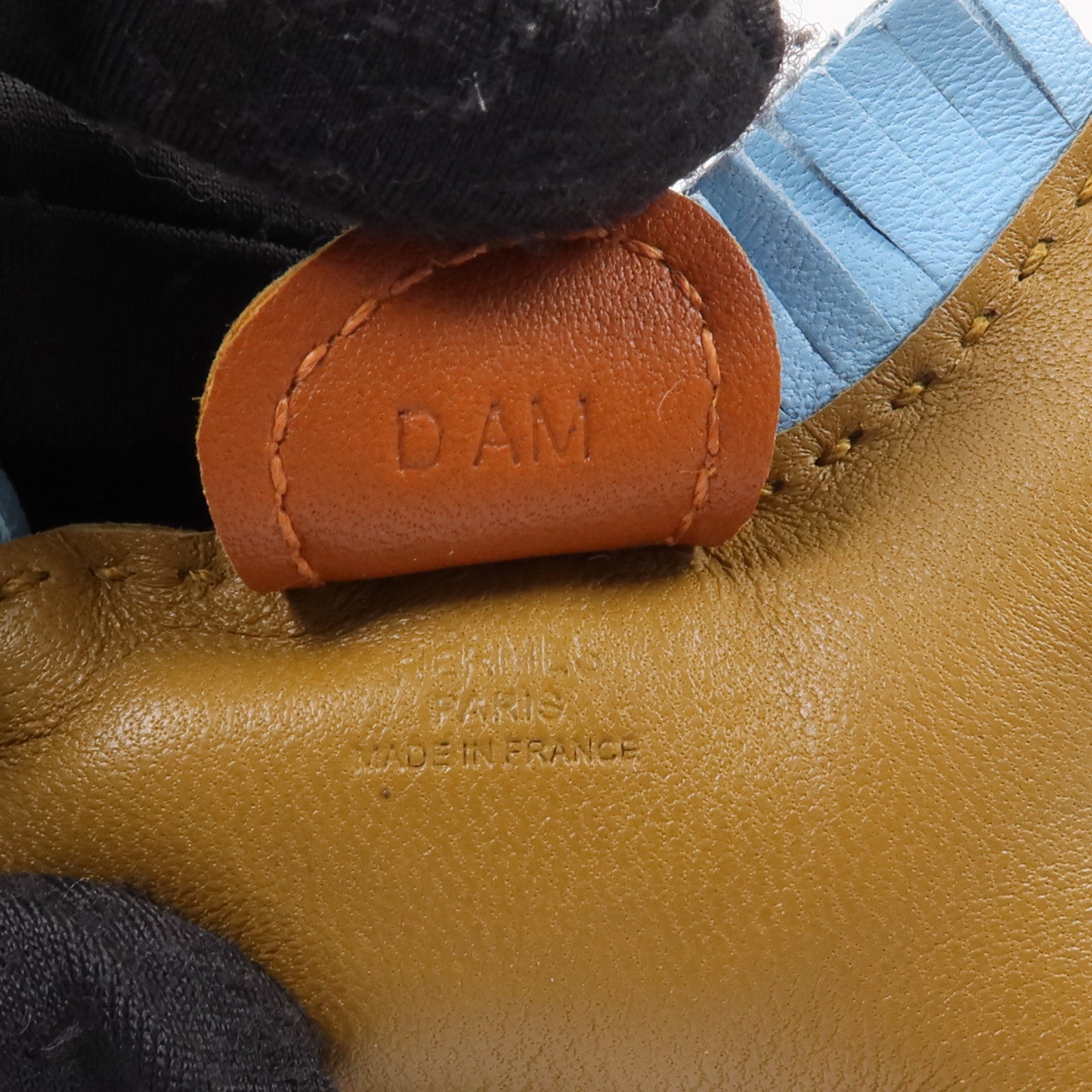 HERMES Milo皮革Rodeo PM掛飾Kraft/Celeste/Gold