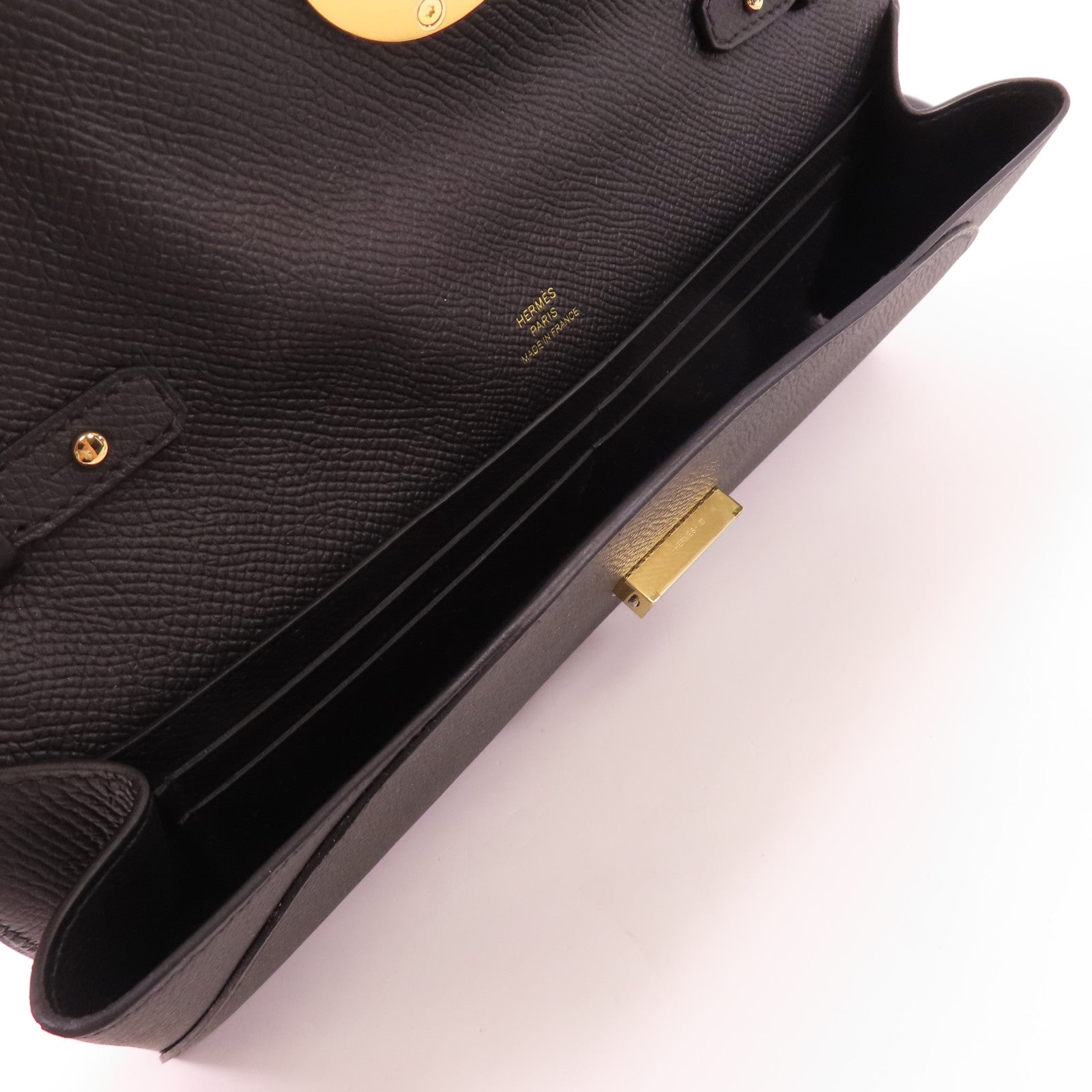 HERMES Epsom皮革Maillon To Go金扣肩背袋Noir