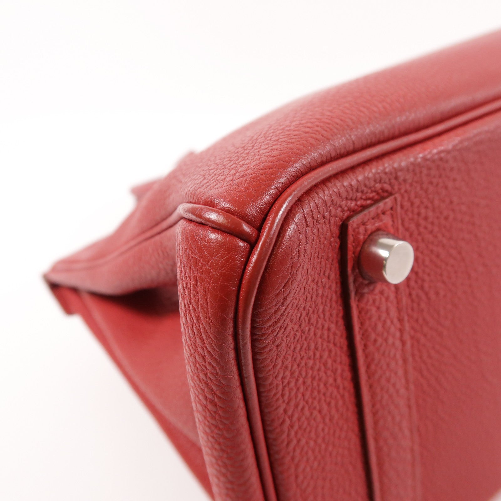 HERMES Togo皮革Birkin 30銀扣手挽袋Rouge Garance
