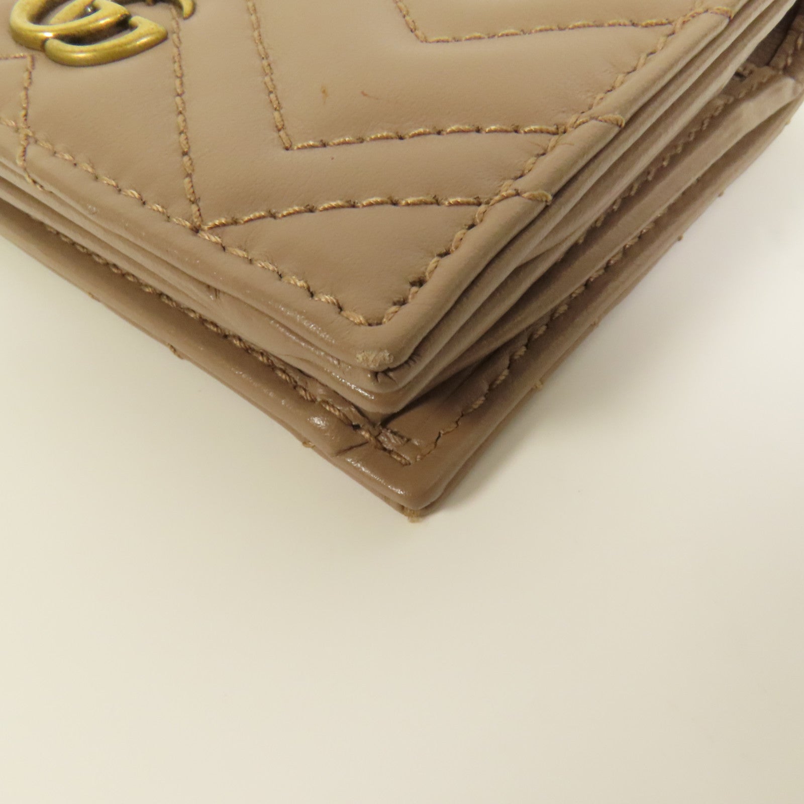 GUCCI 【激減優惠】牛皮皮革GG Marmont金扣錢包