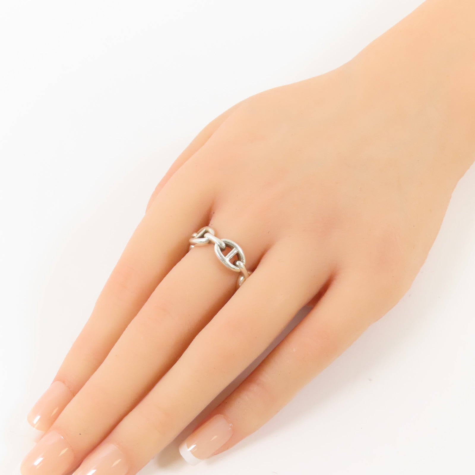 HERMES 925純銀Chaine D'ancre Enchainee戒指Hermes#54/US#6.75