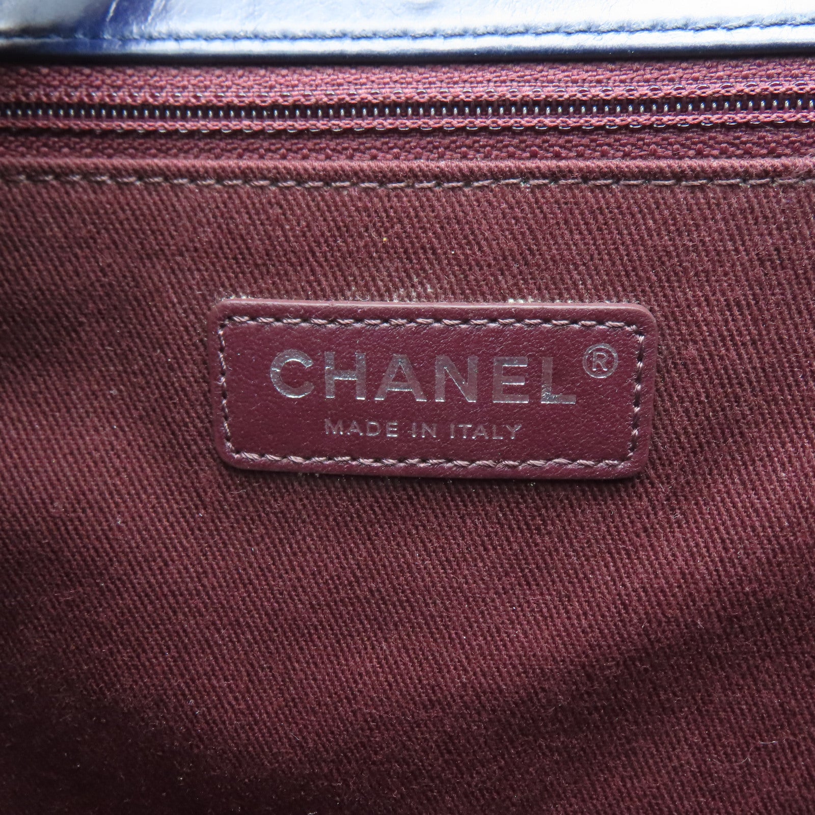 CHANEL 【激減優惠】菱格牛皮皮革Chain Shoulder金扣鏈帶肩背袋藍色