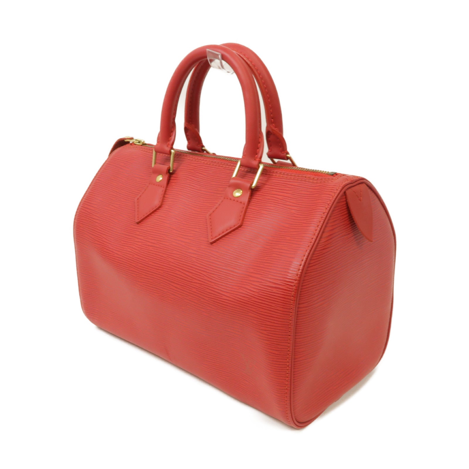 LOUIS VUITTON Epi Speedy 25金扣手挽袋紅色