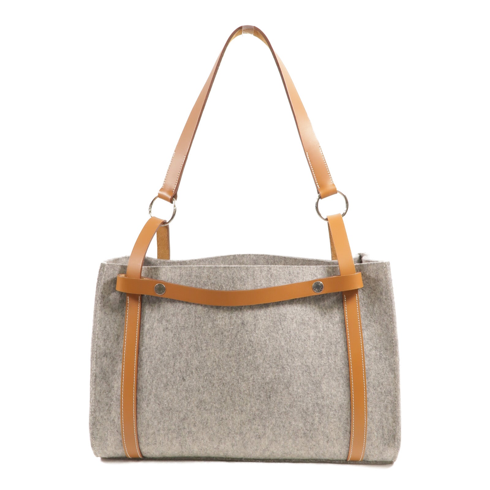 HERMES Felt Cavallicot Tote Bag手挽肩背兩用袋Gris Clair