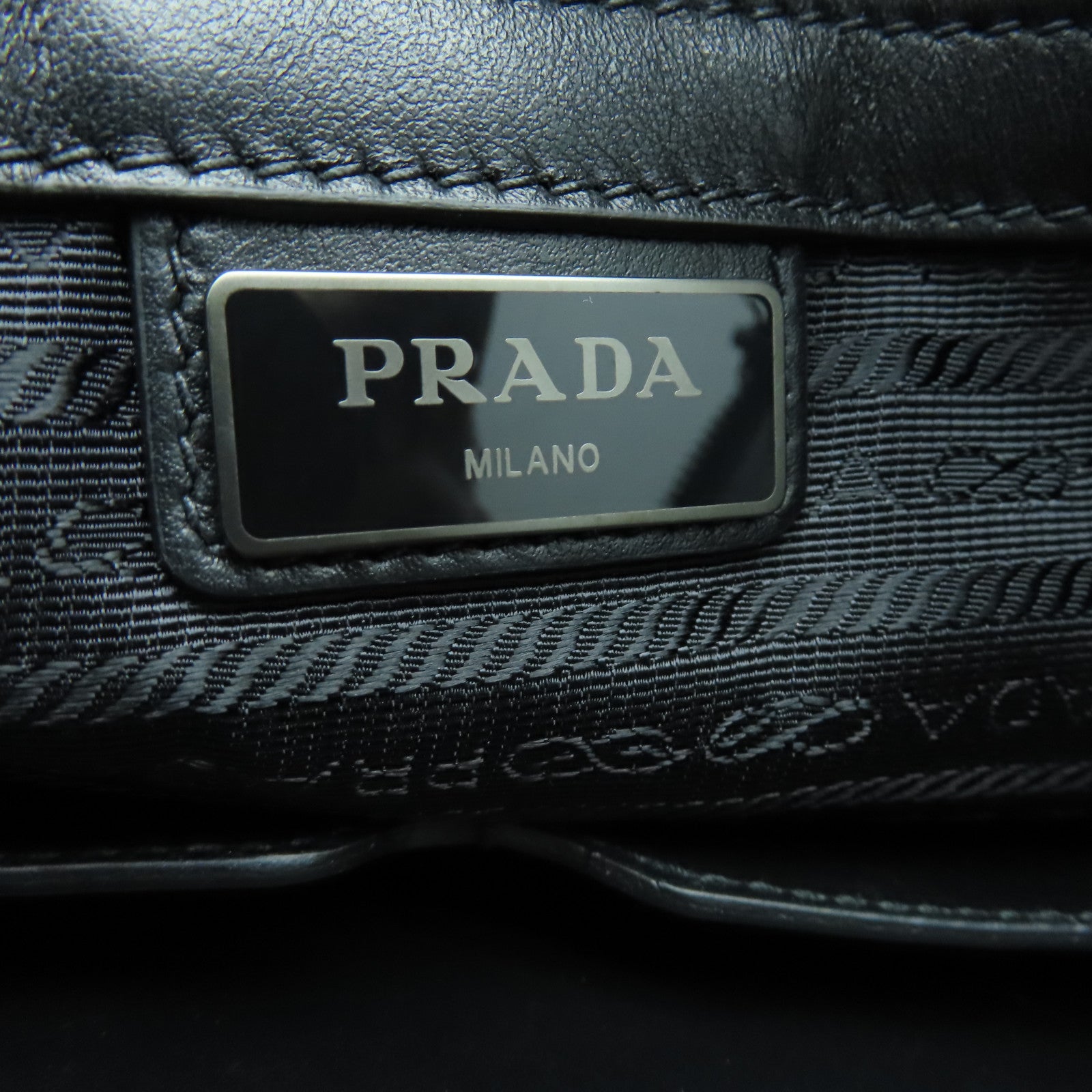 PRADA 牛皮皮革2Way Shoulder手挽肩背两用袋黑色