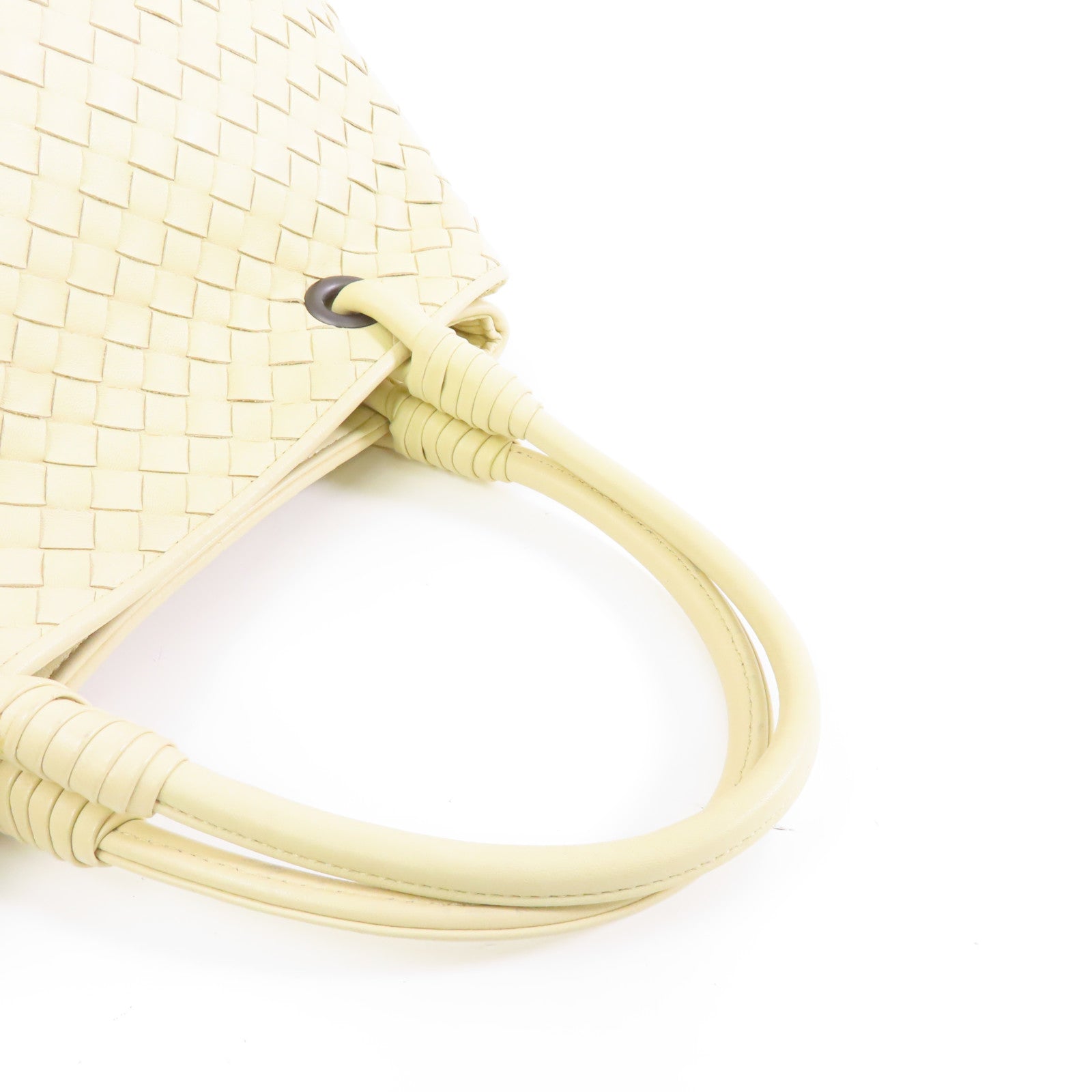 BOTTEGA VENETA 皮革Handbag銀扣手挽袋米色