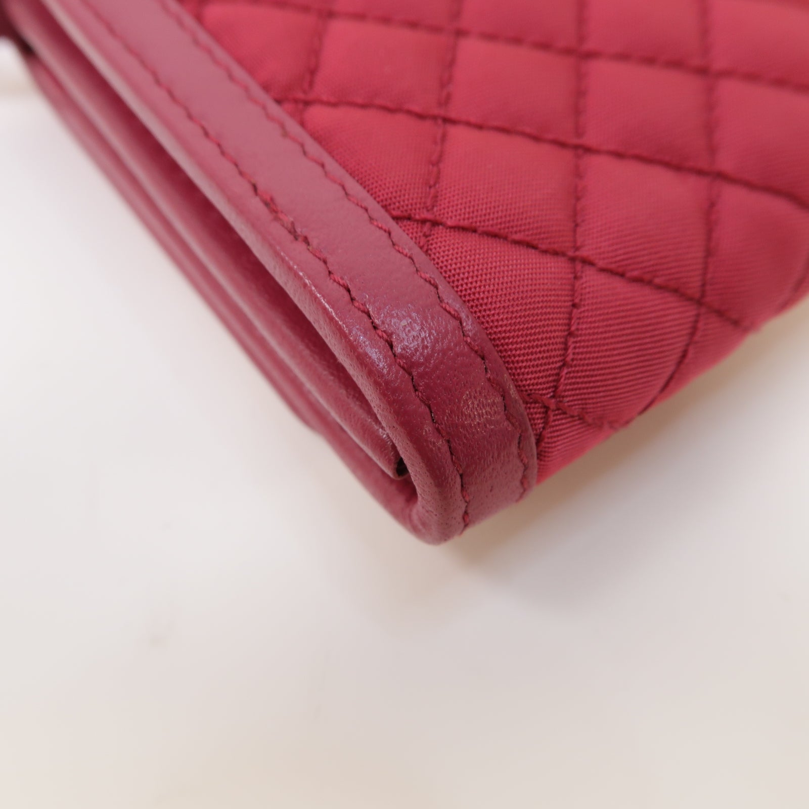 PRADA 【激減優惠】尼龍Shoulder Bag金扣肩背袋粉紅色