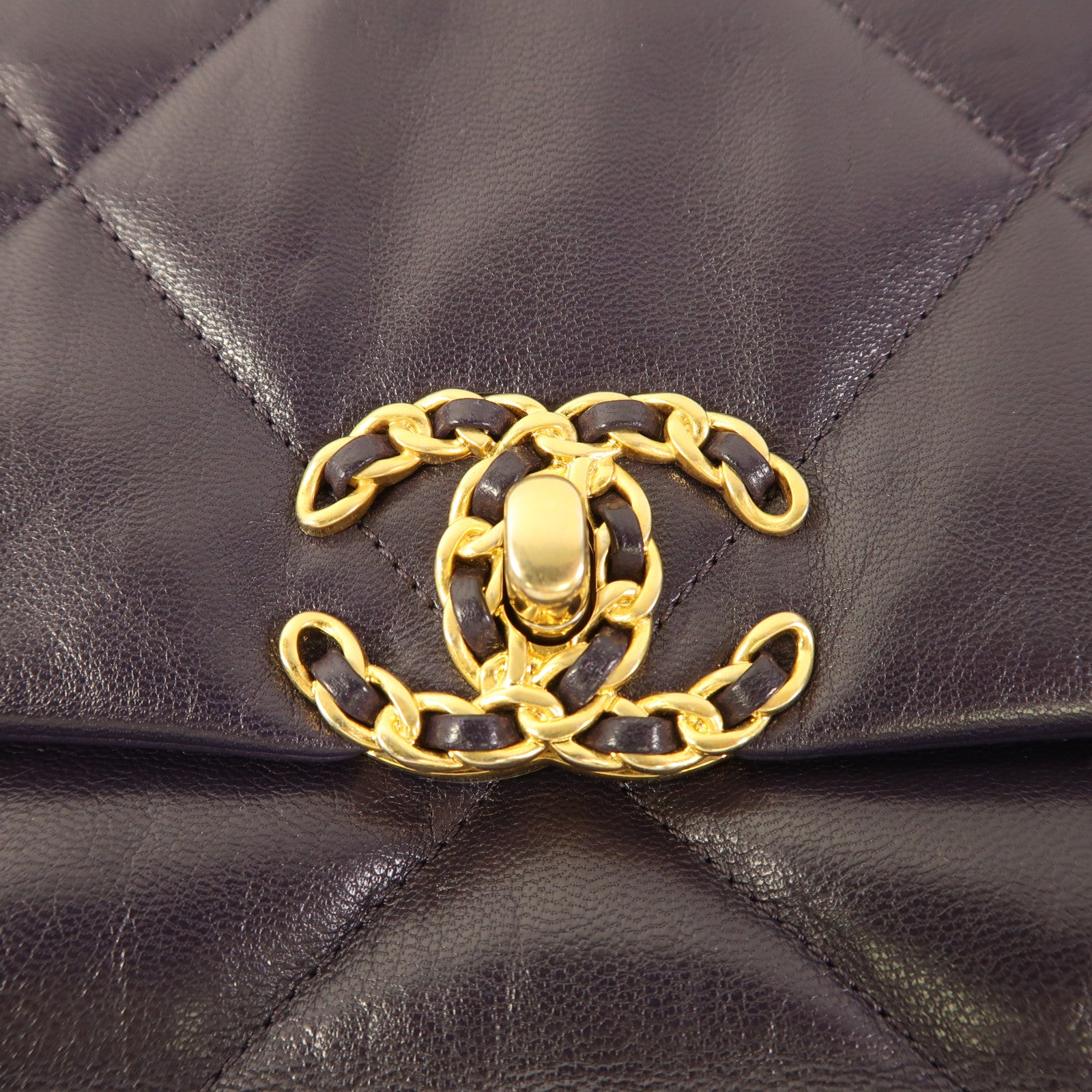 CHANEL 羊皮皮革C19 Small鏈帶手挽肩背兩用袋