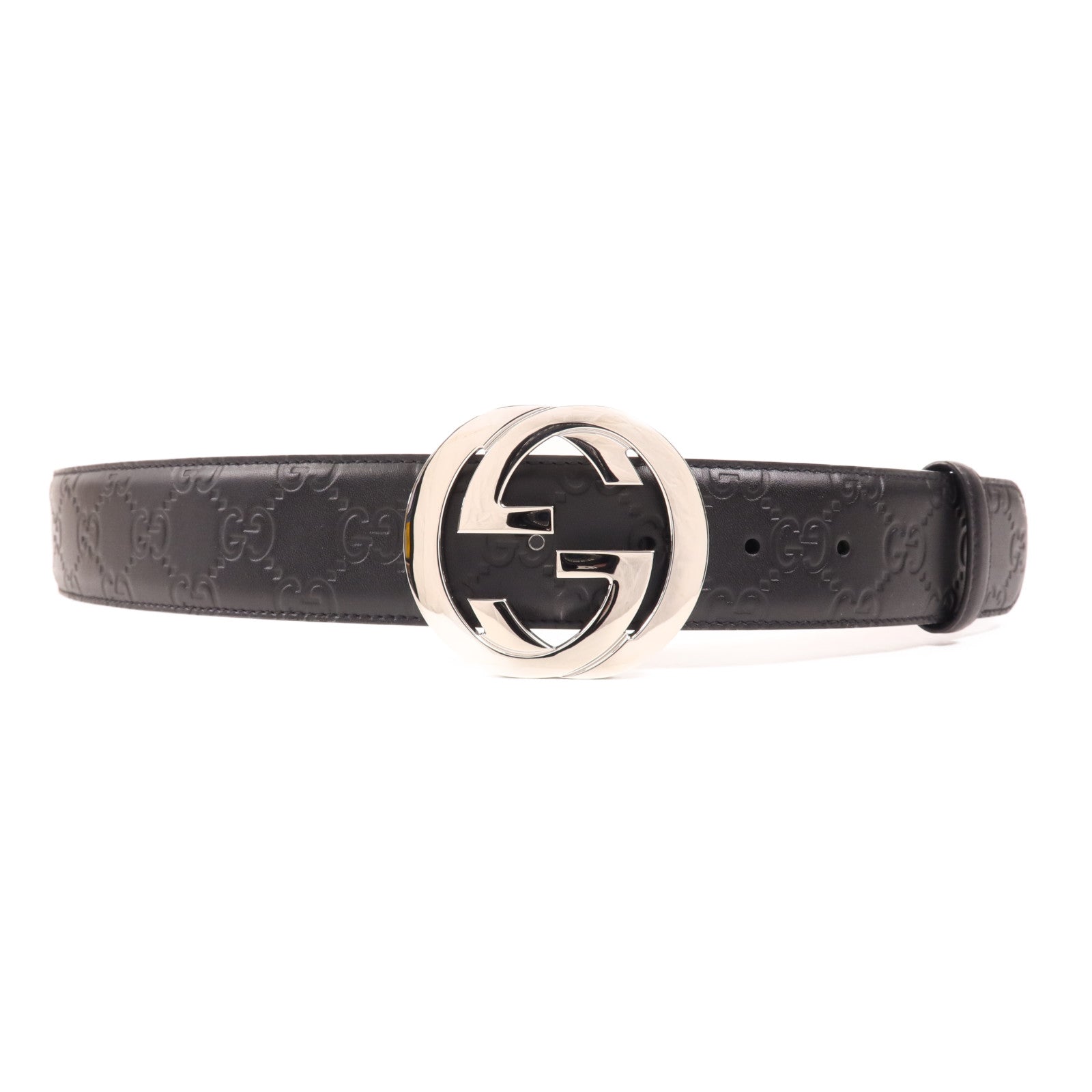 GUCCI 【激減優惠】牛皮皮革Belt銀扣皮帶