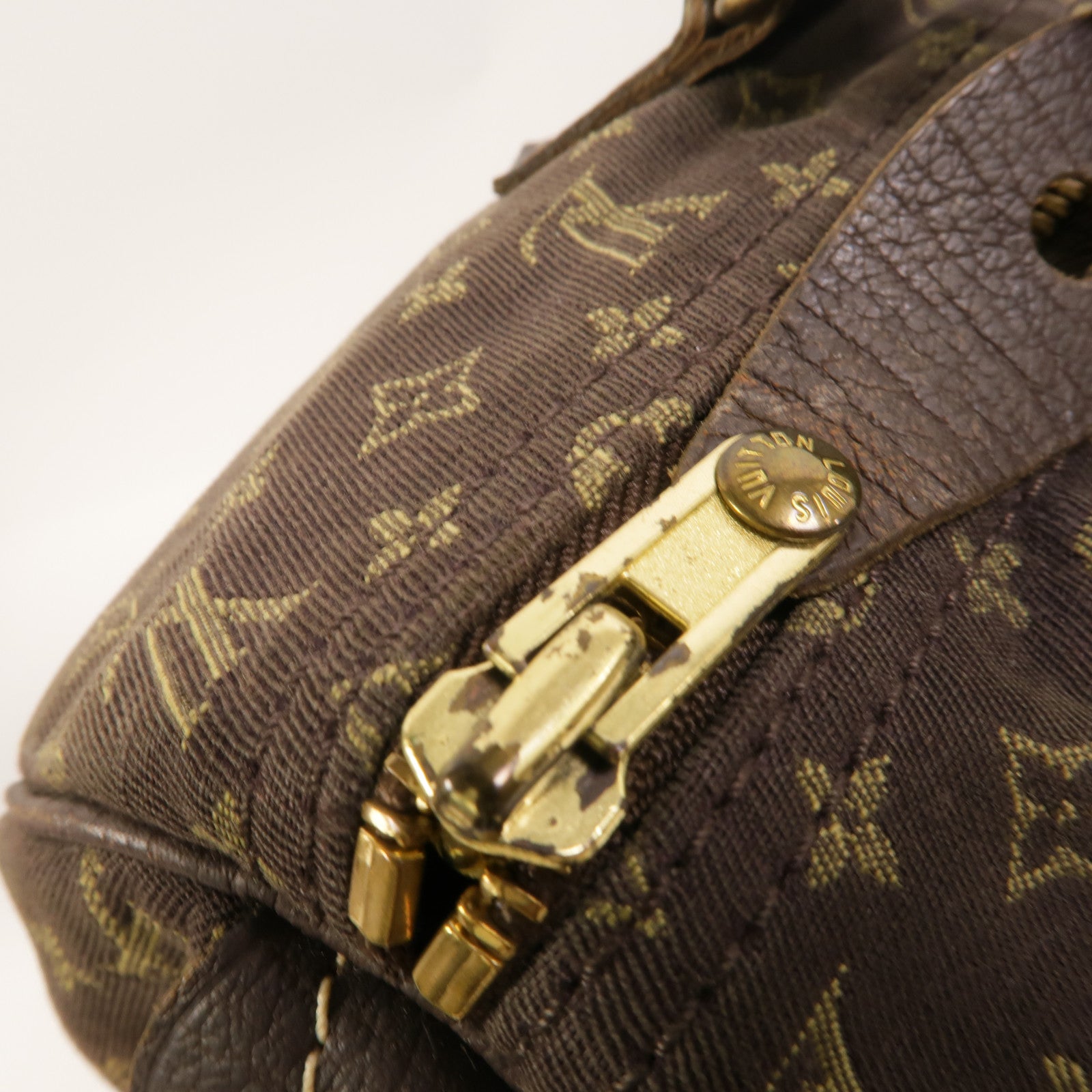 LOUIS VUITTON Monogram Mini Lin Speedy 30金扣手挽袋