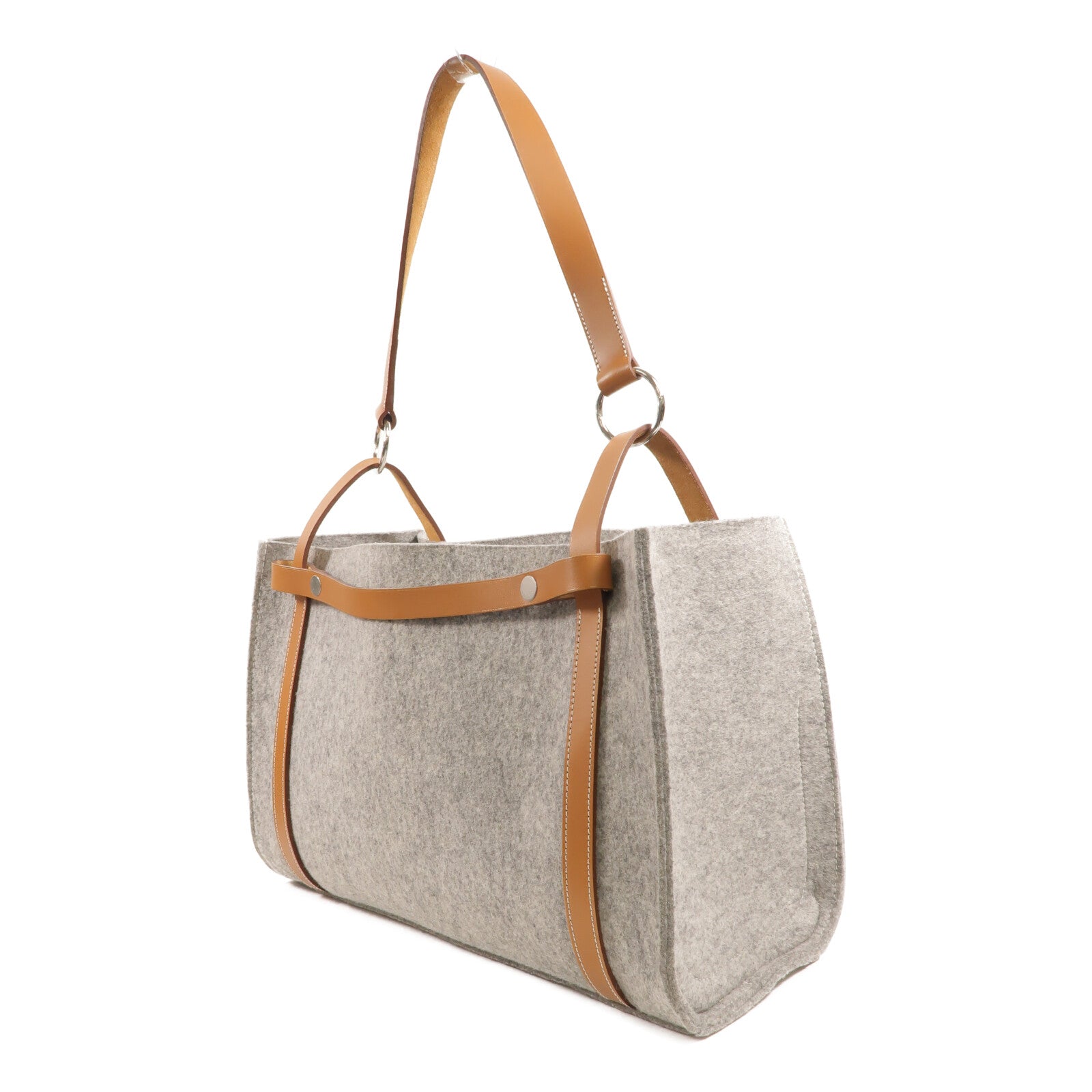 HERMES Felt Cavallicot Tote Bag手挽肩背兩用袋Gris Clair